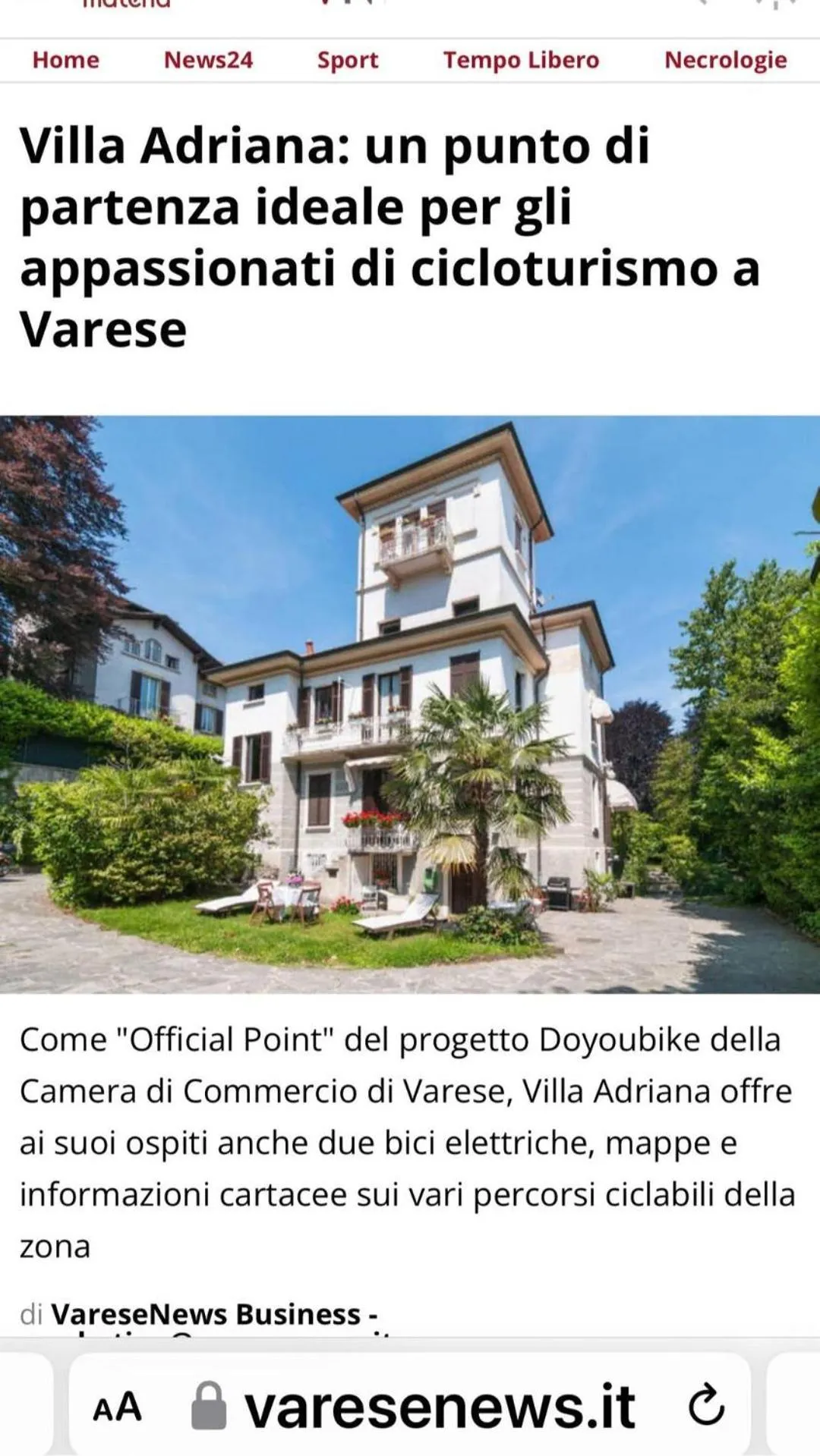 Day in B&B VILLA ADRIANA Varese - camere e appartamenti