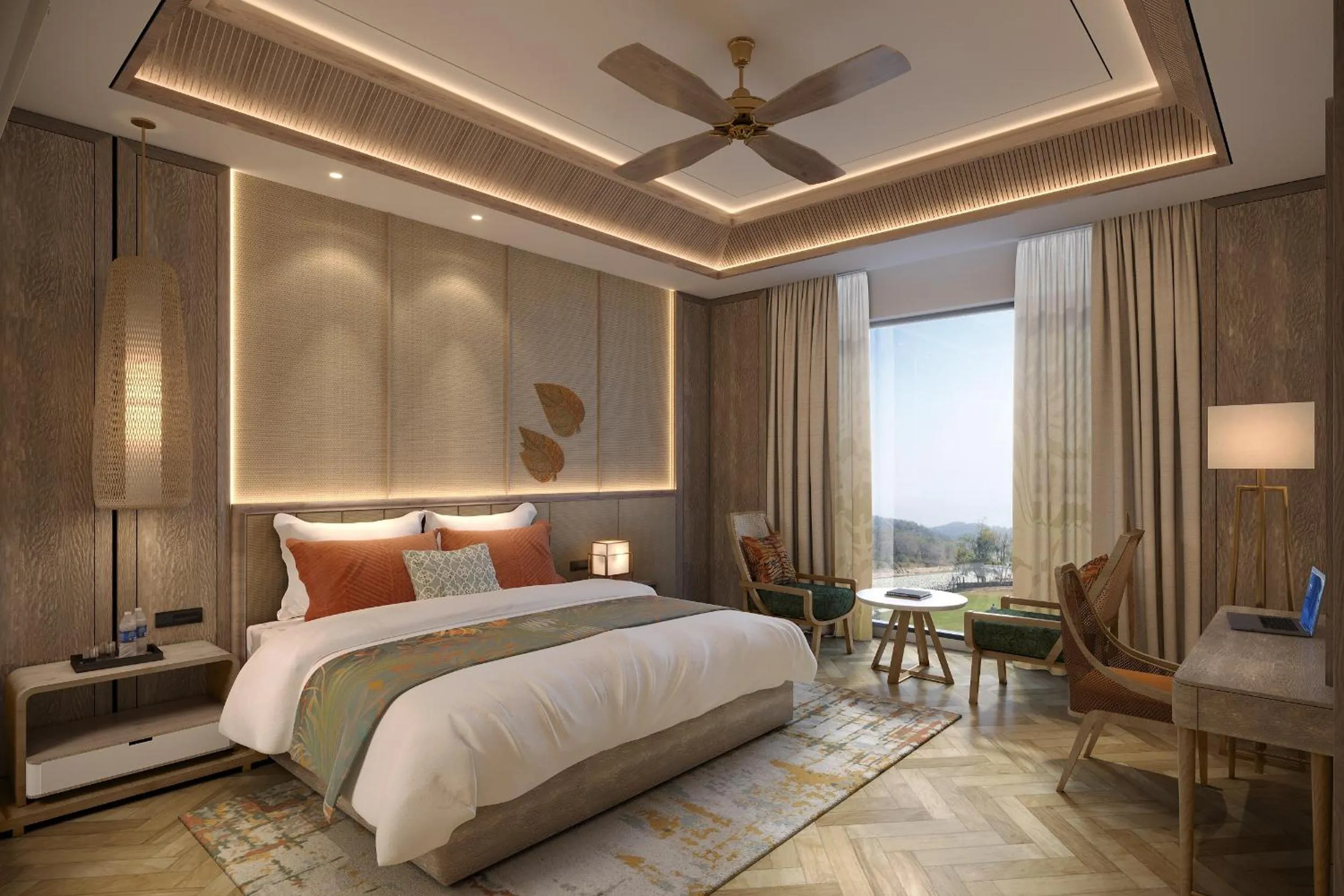 Bed in Taj Corbett Resort and Spa Uttarakhand