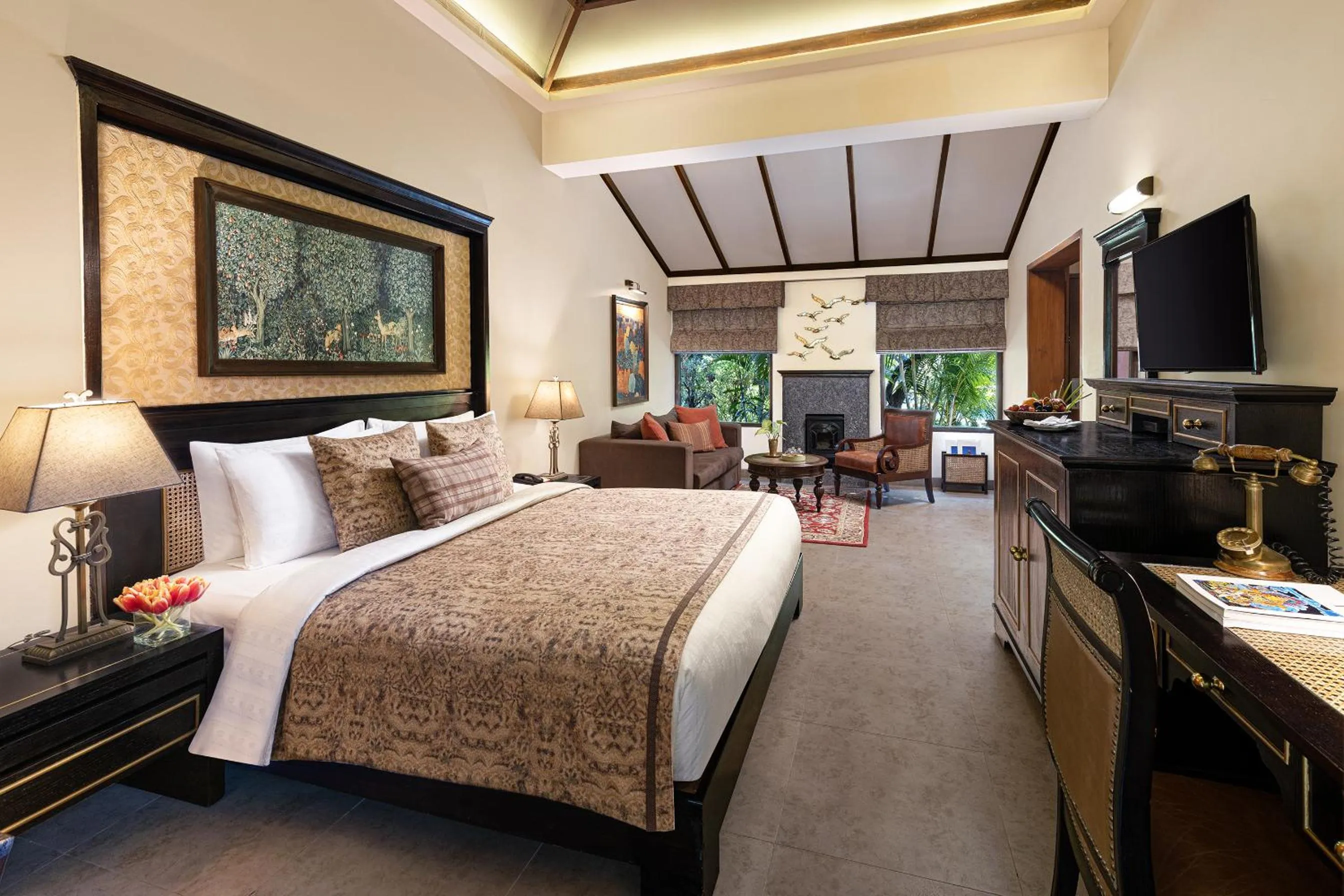 Bed in Taj Corbett Resort and Spa Uttarakhand