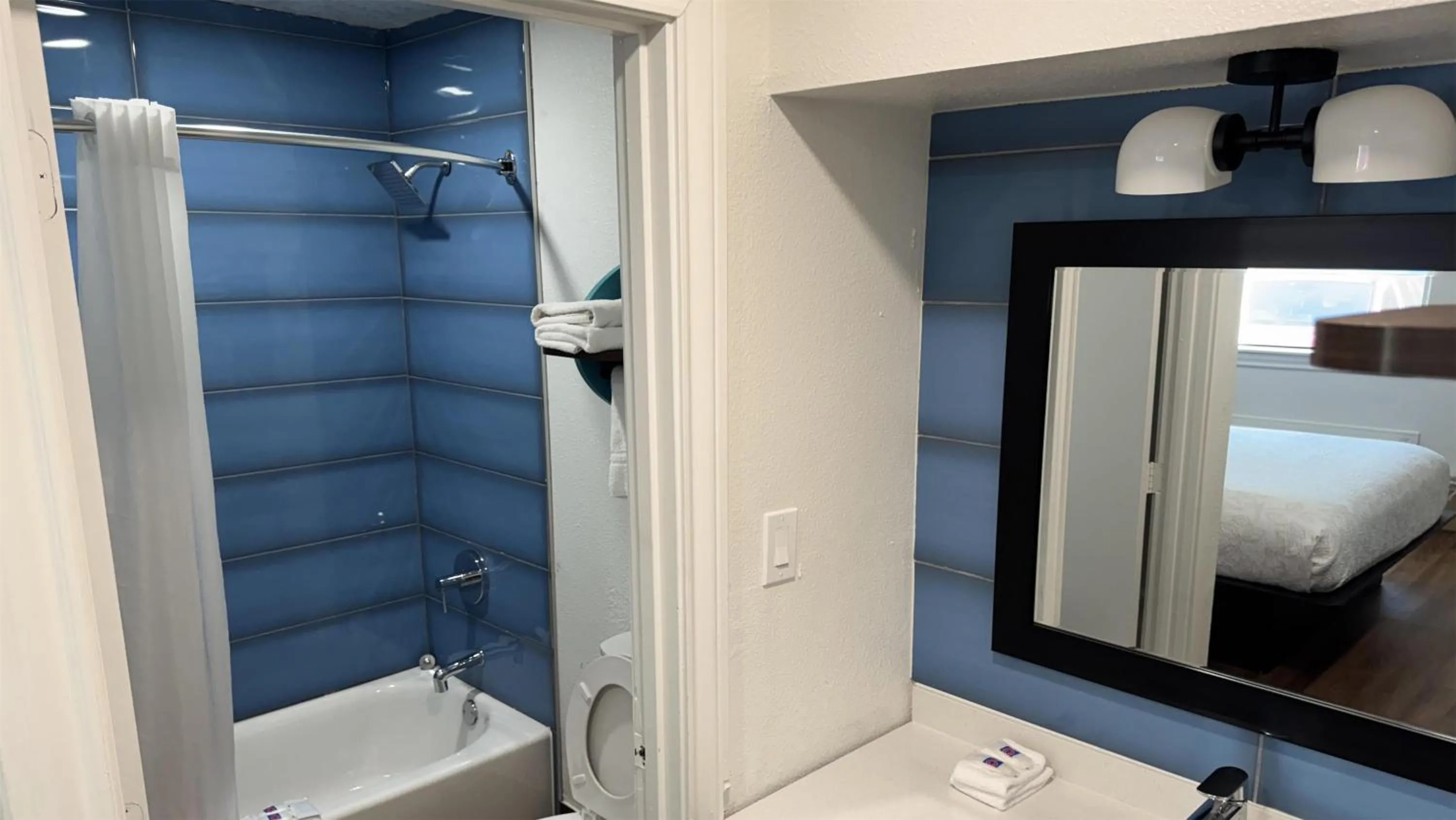 Bathroom in Motel 6 Galveston, TX Seawall