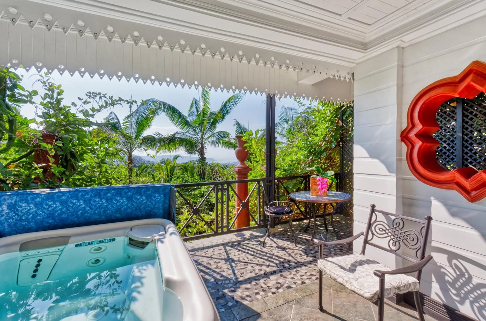 Seating area in Hotel Villa Caletas