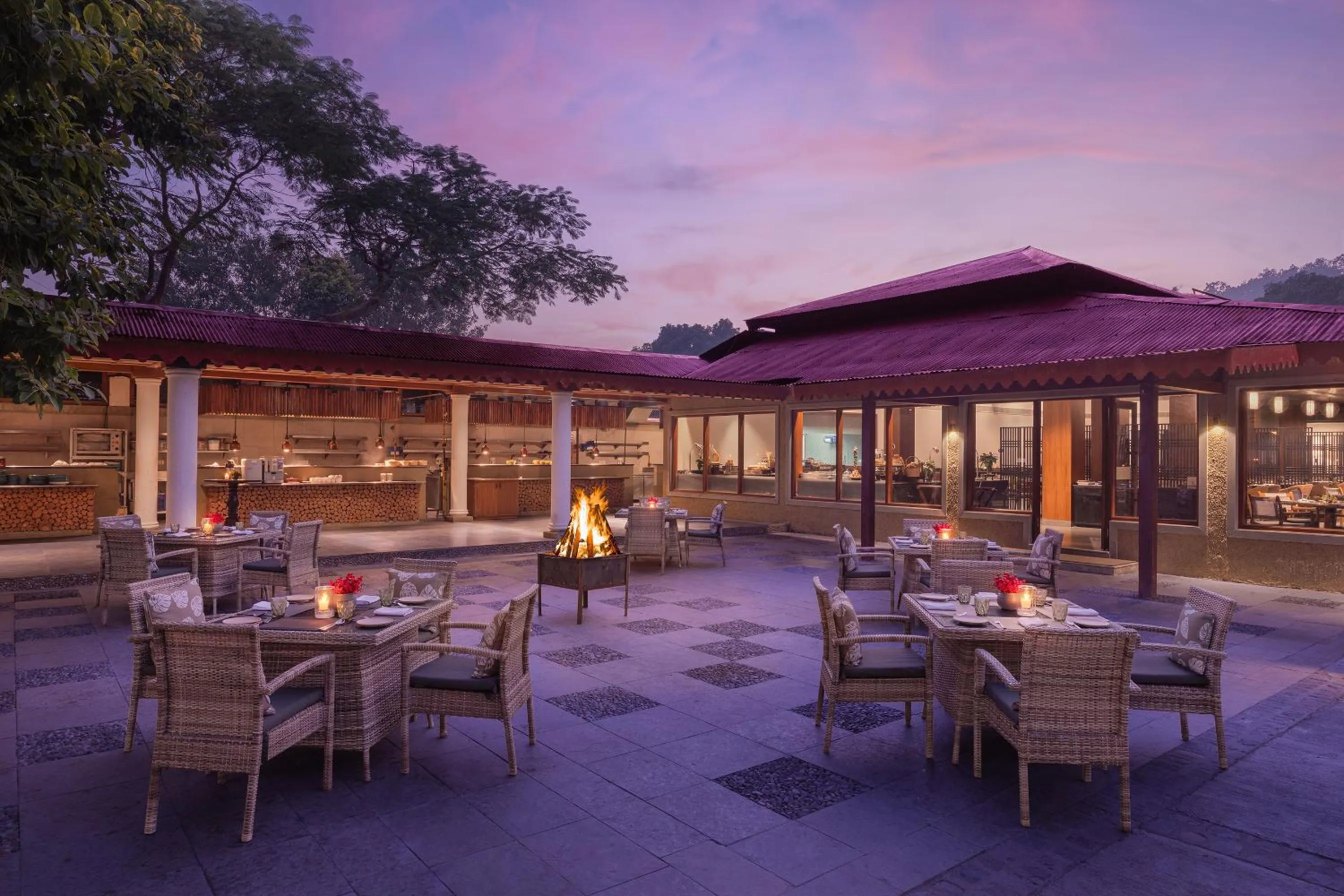 Restaurant/places to eat in The Riverview Retreat Corbett by Leisure Hotels