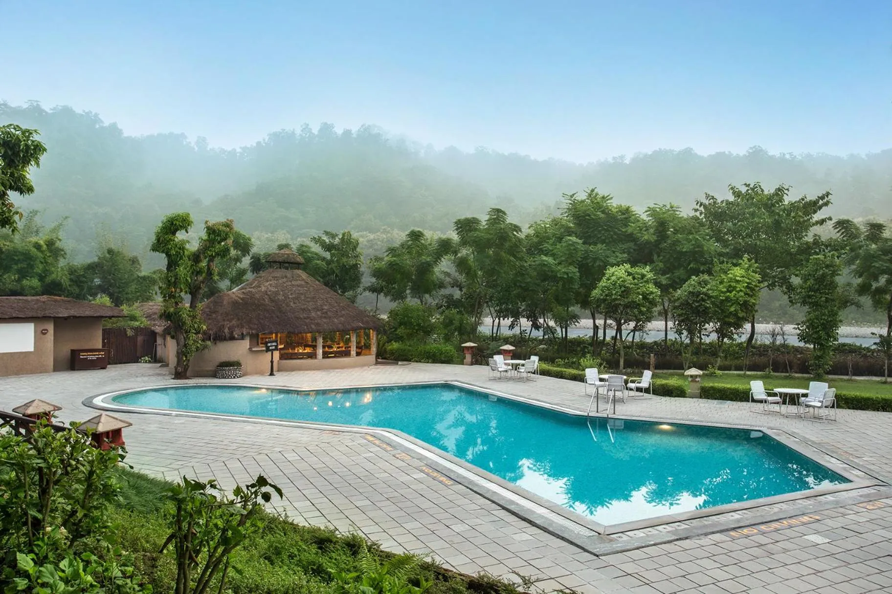 Swimming pool in The Riverview Retreat Corbett by Leisure Hotels