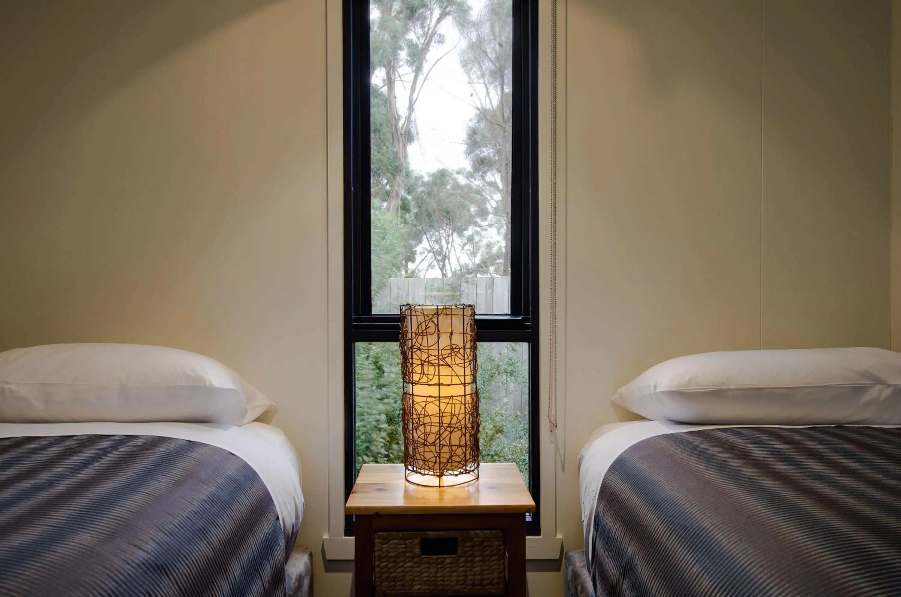 Bed in Swansea Beach Chalets