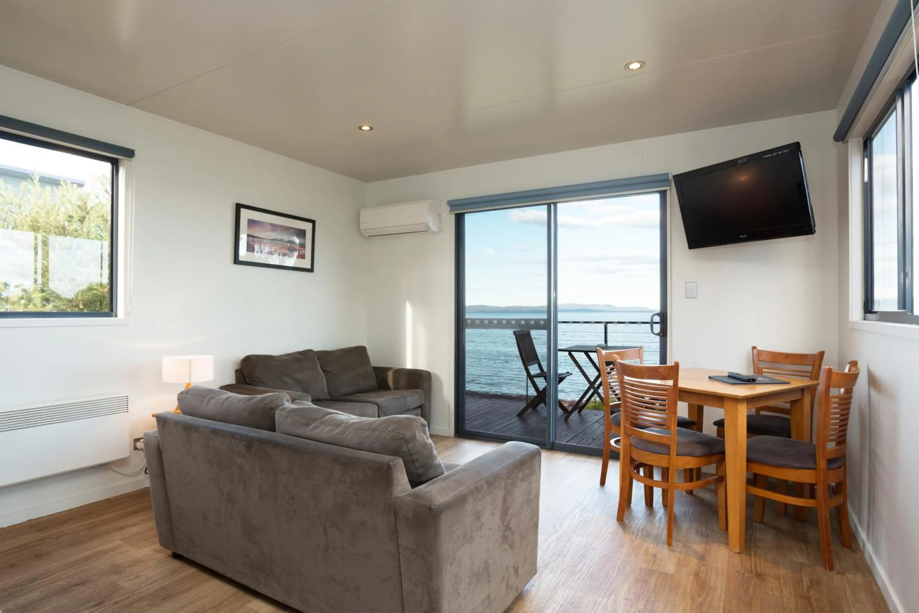 Living room in Swansea Beach Chalets
