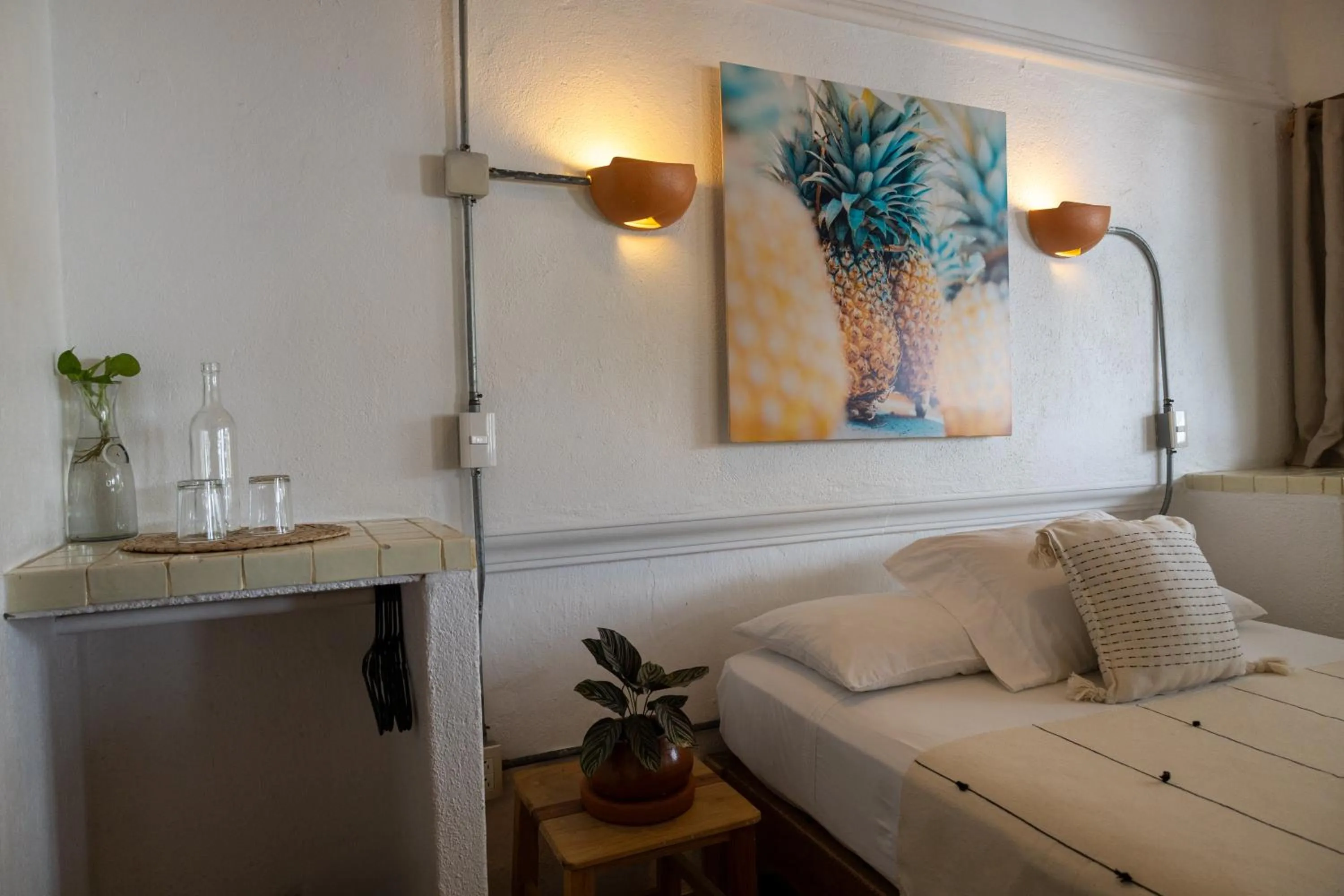 Bed in Sayulita Central Hotel