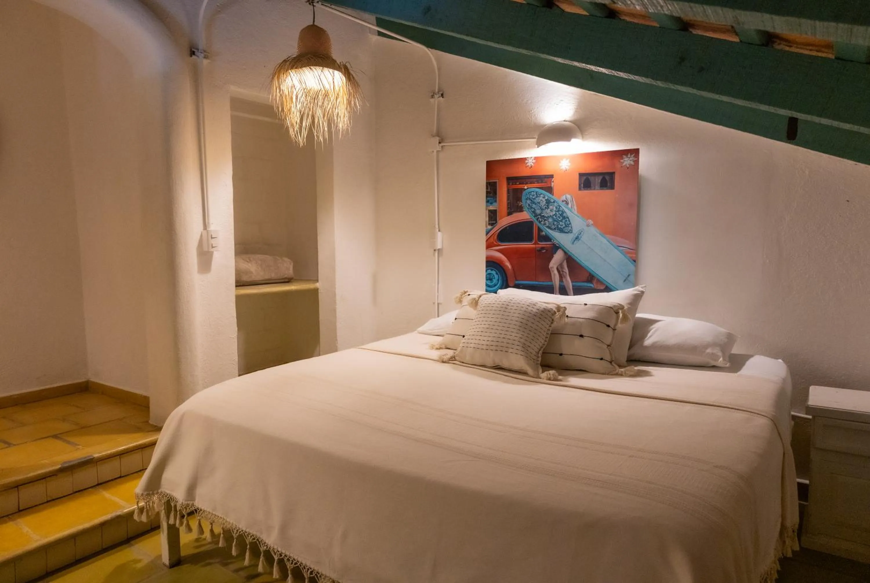 Bed in Sayulita Central Hotel