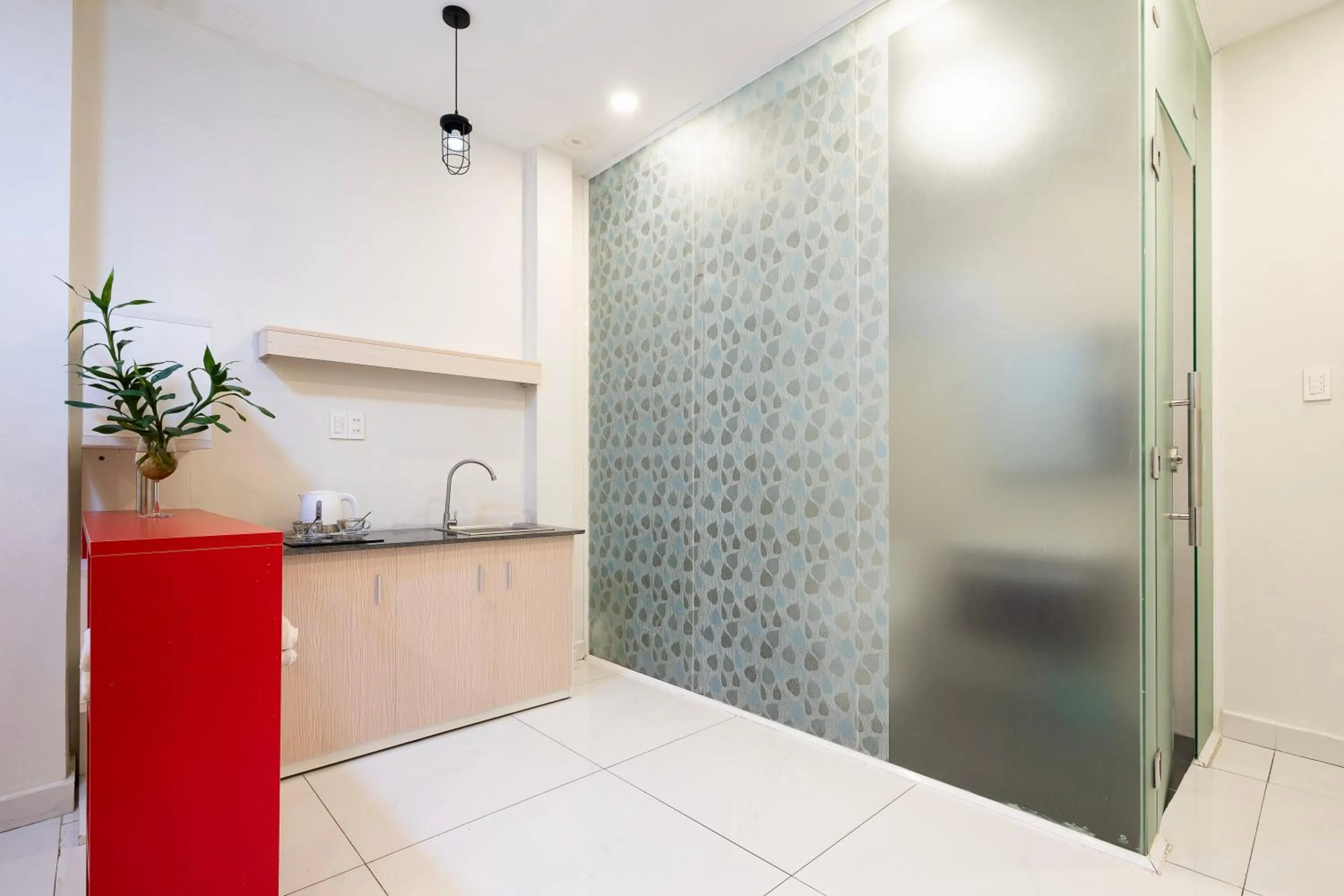 kitchen in Gemini Saigon CENTER - New & Quiet near Bui Vien Walking Street