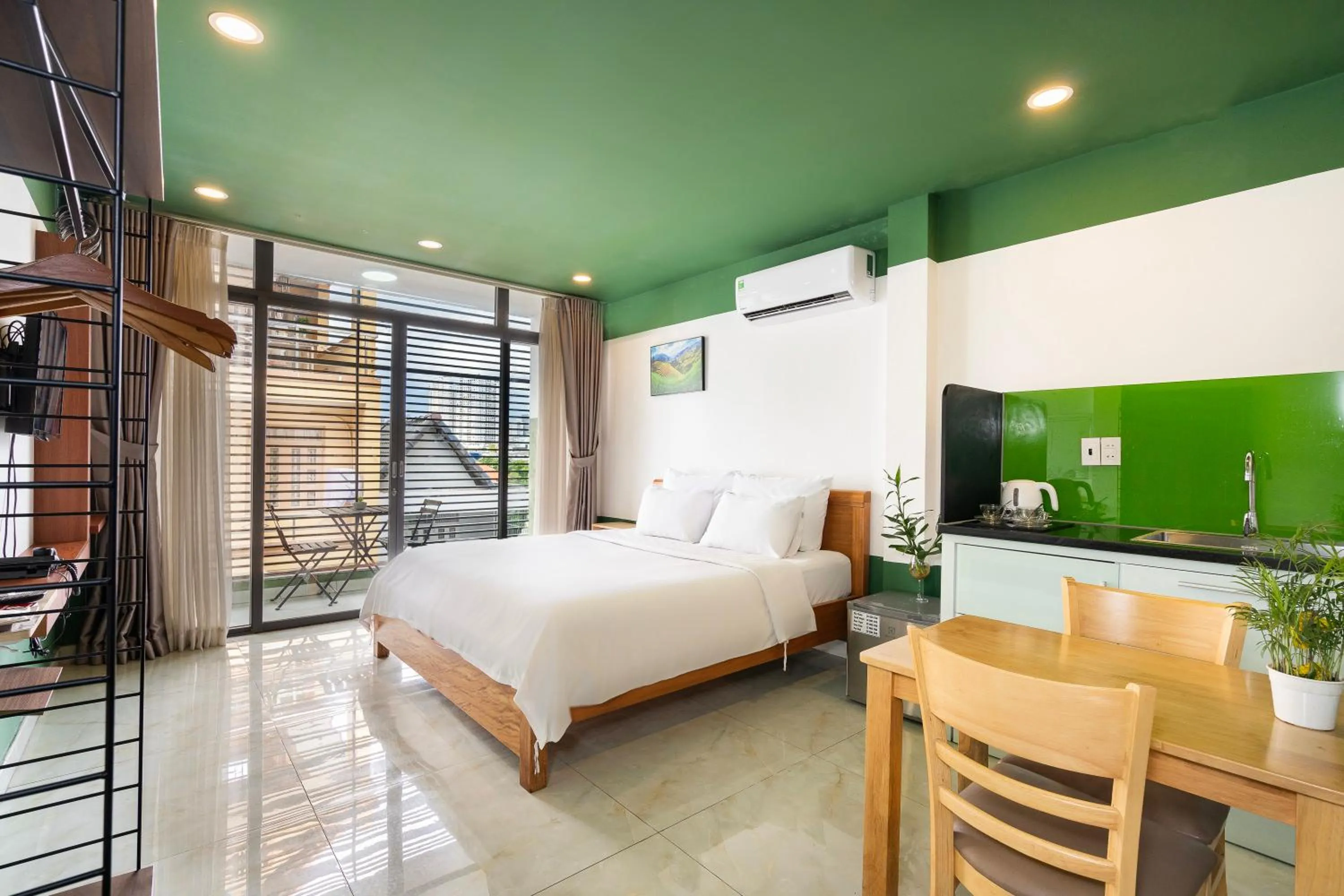 Living room, Bed in Gemini Saigon CENTER - New & Quiet near Bui Vien Walking Street