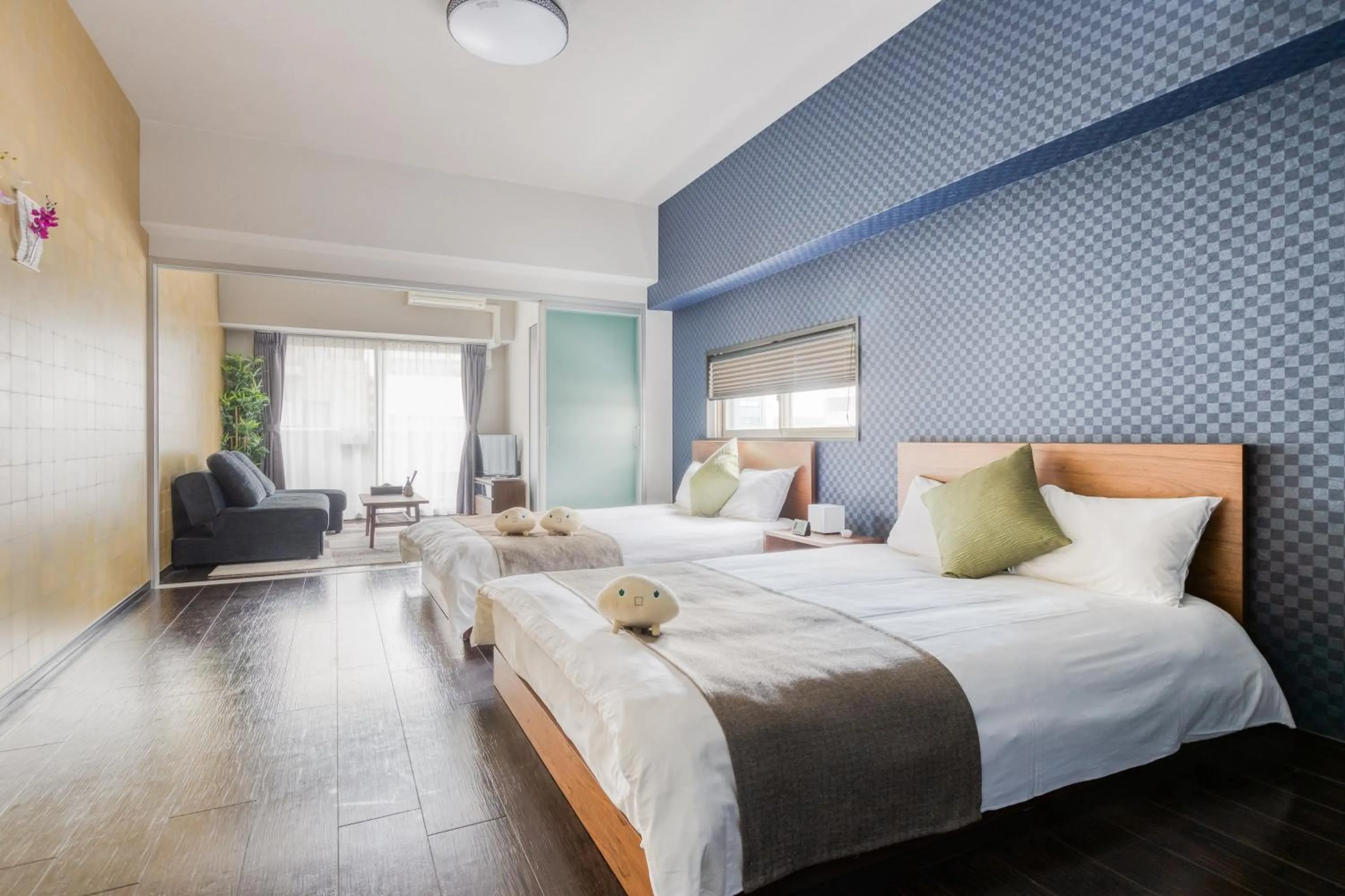 Photo of the whole room, Bed in Forestay Shinsaibashi