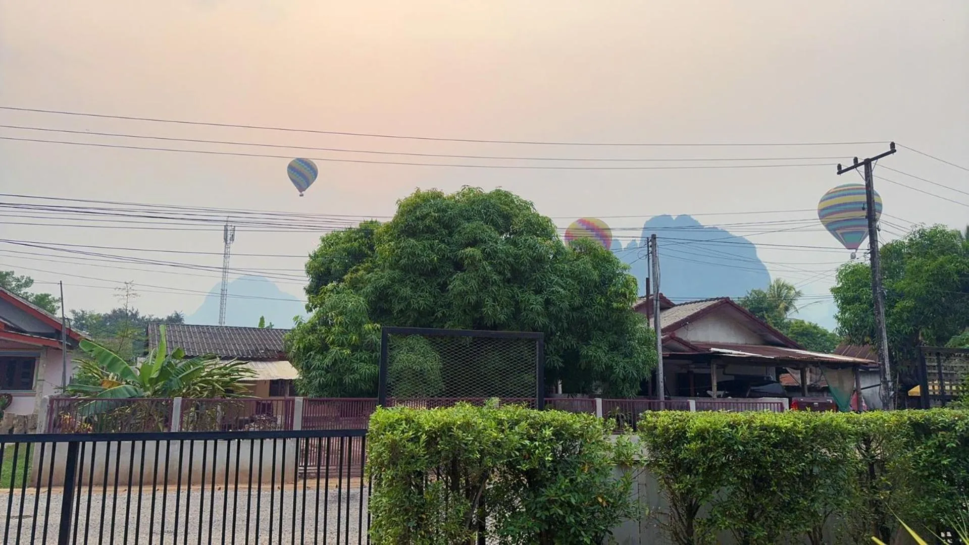 Quiet street view in Kong Resort Vangvieng
