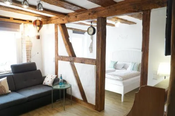Living room, Bed in Haus am Heiner Geißler Platz by Landgasthof Zickler