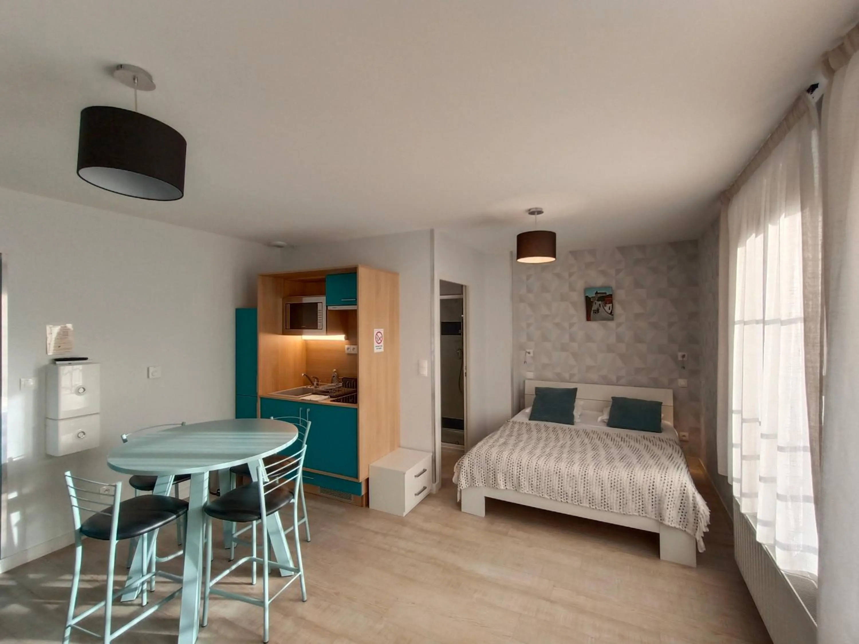 Coffee/tea facilities, Bed in Appart'Hotel Parc Johan