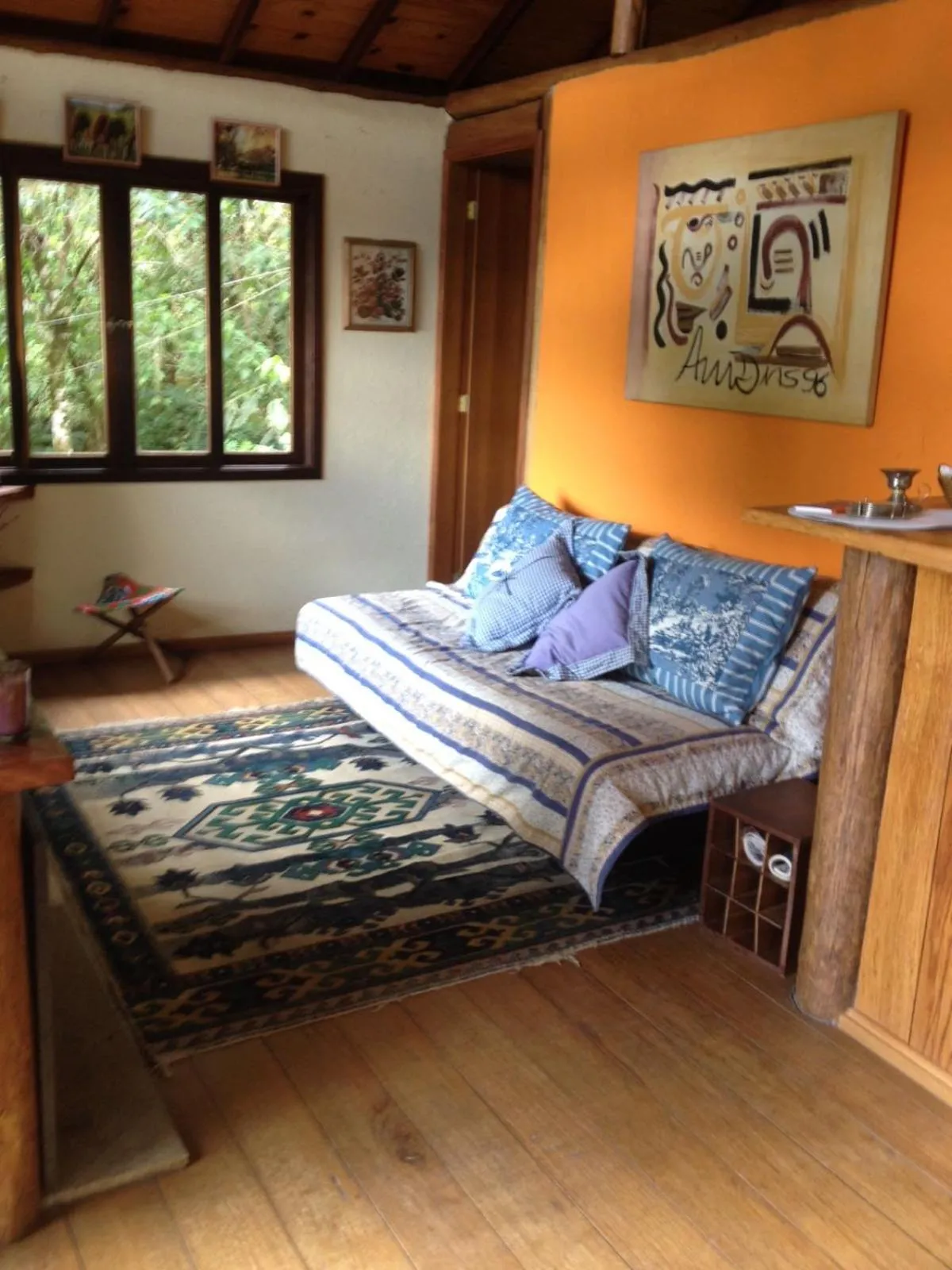 Living room, Bed in Chales Bamboo Jungle