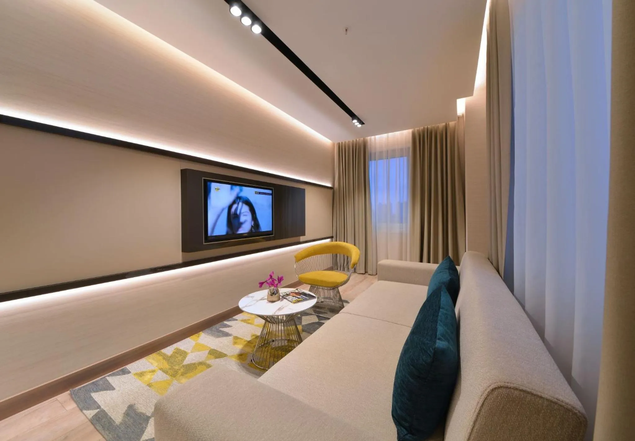 Living room, Bed in Nish Palace Exlusive Suites