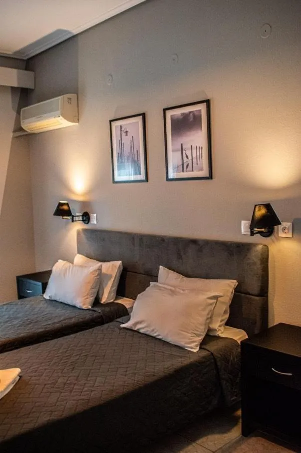 Bed in Hotel Kalloni