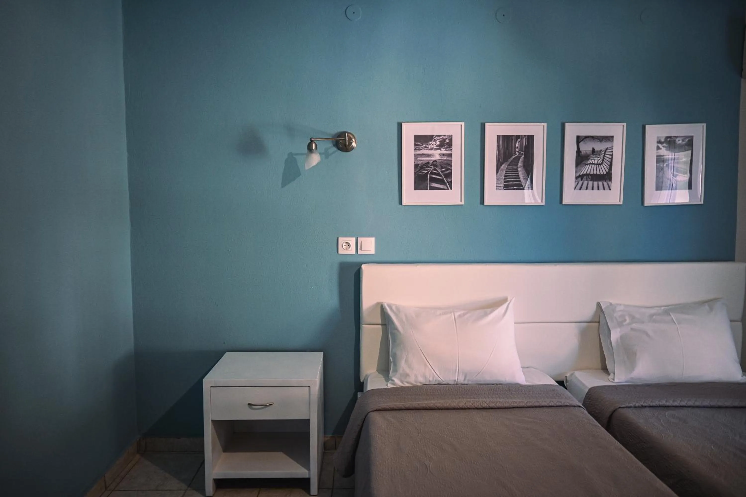 Bed in Hotel Kalloni