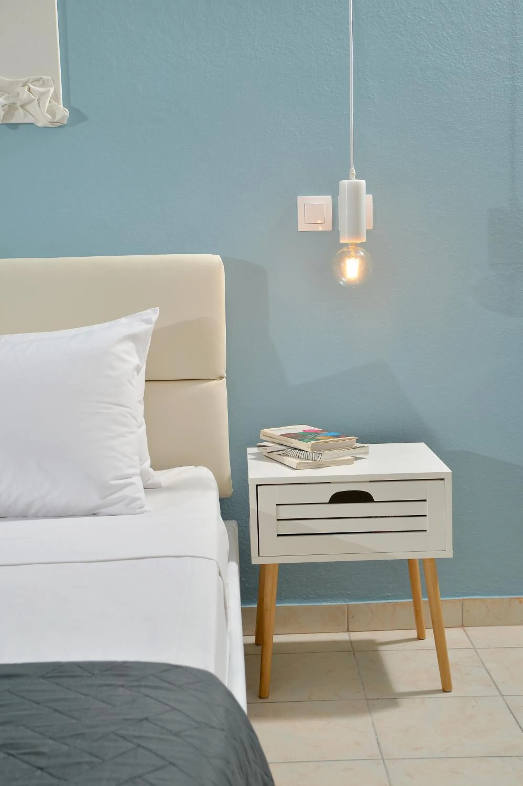 Bed in Hotel Kalloni