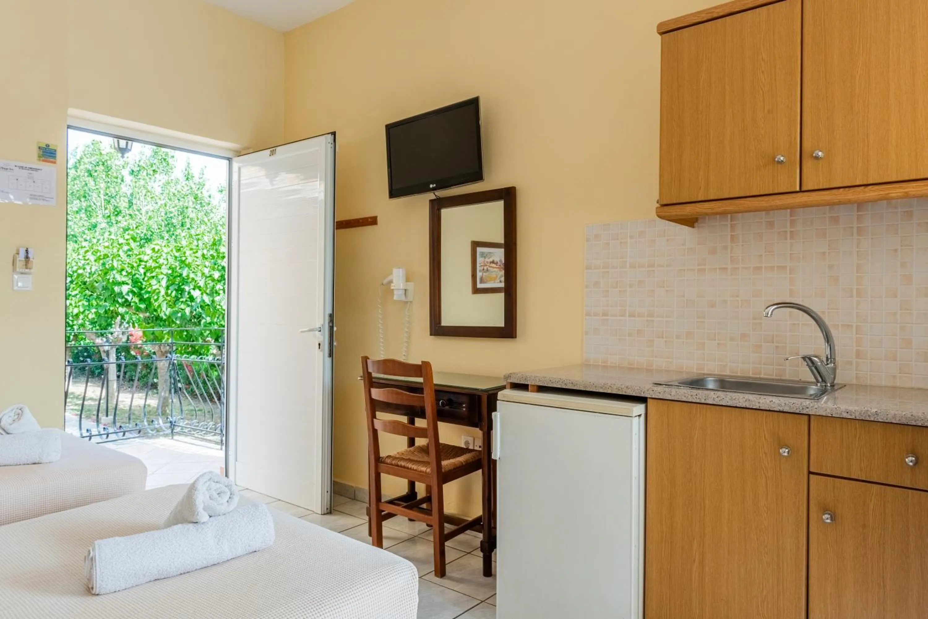 Kitchen or kitchenette in Village Inn Studios & Family Apartments