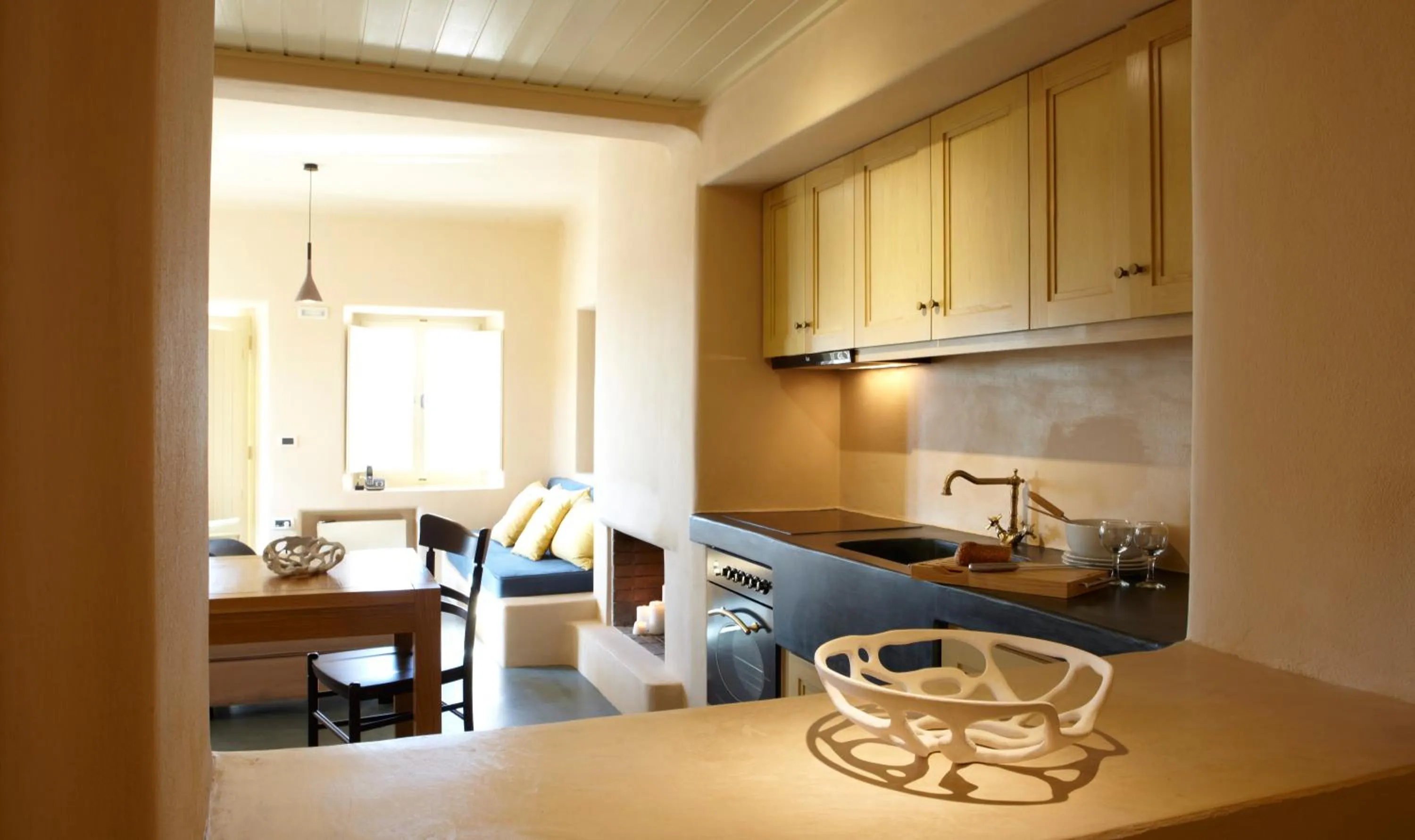 Living room in Voreina Gallery Suites