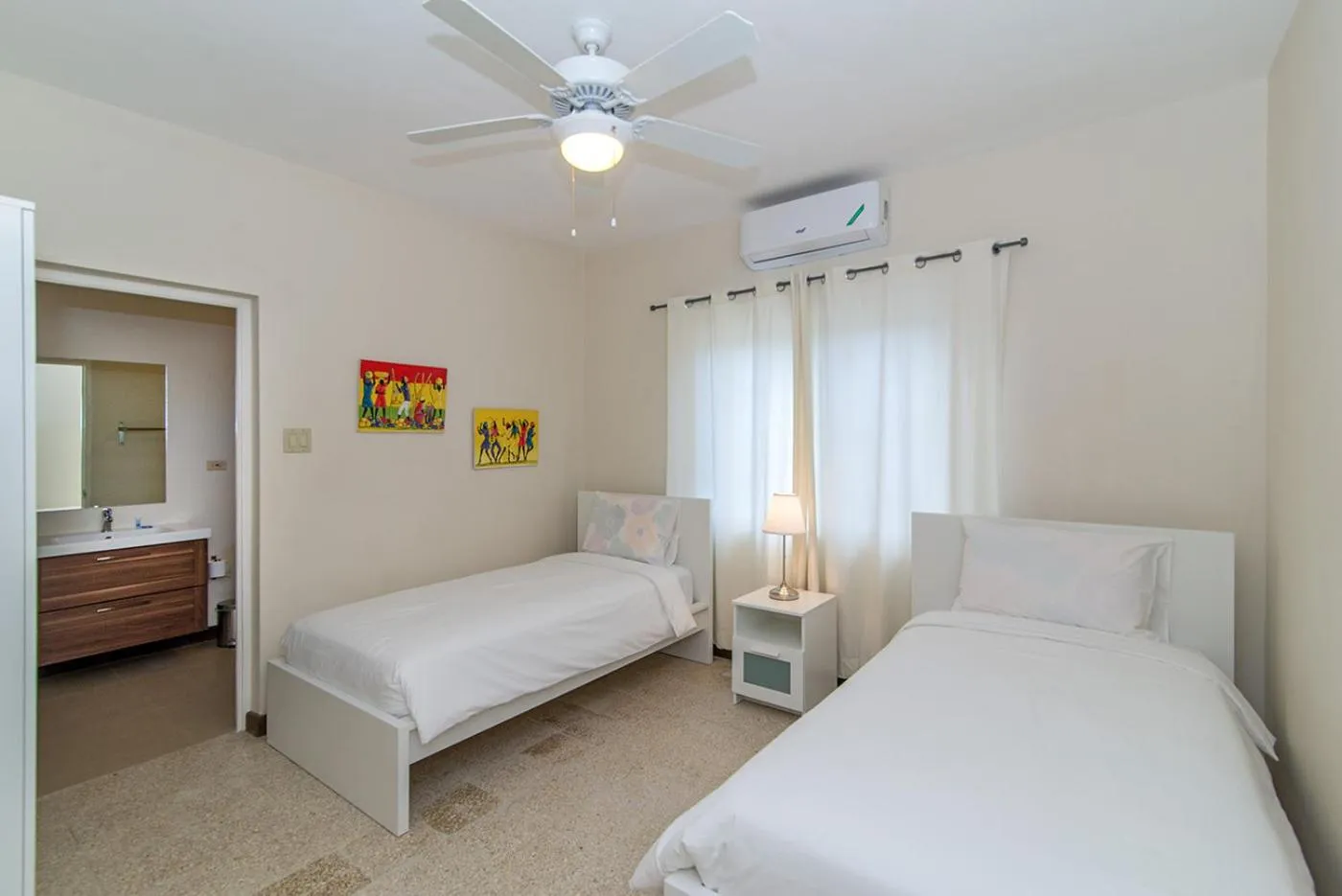 Bedroom, Bed in Luxury 2BR Home facing Beach w/Pool Montego Bay #3