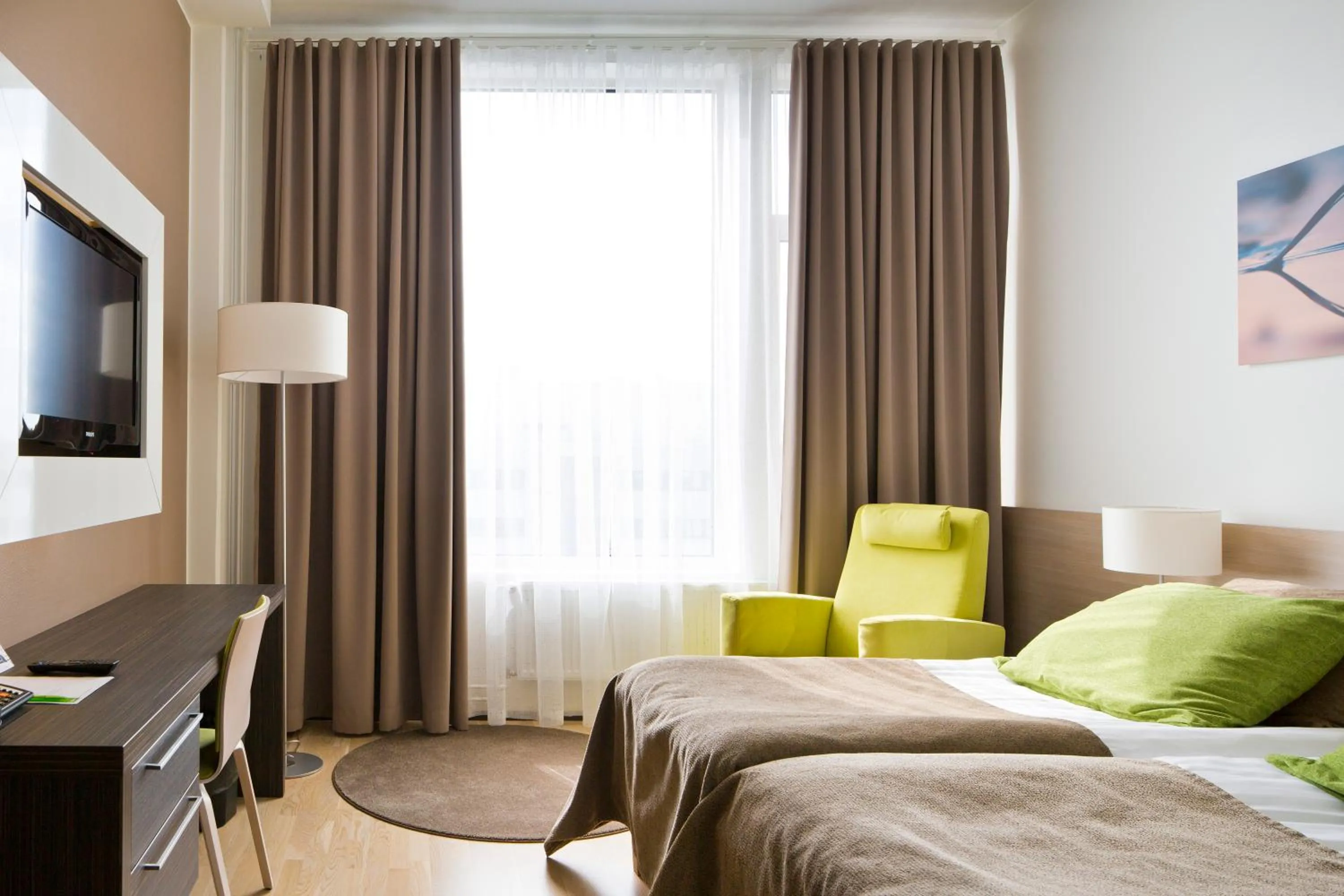 Bed in Norlandia Tampere Hotel