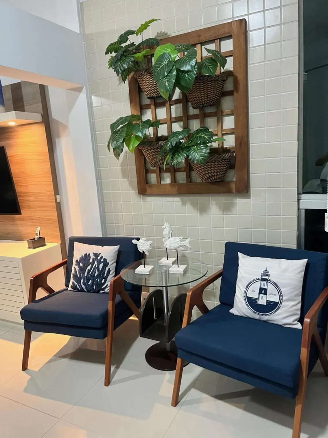 Living room in Maravilhoso Apto na Praia do Forte Wi-Fi 600 MB