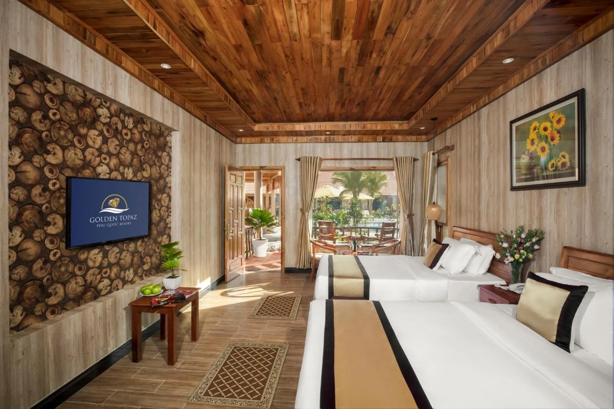 Bed in Golden Topaz Phu Quoc Resort