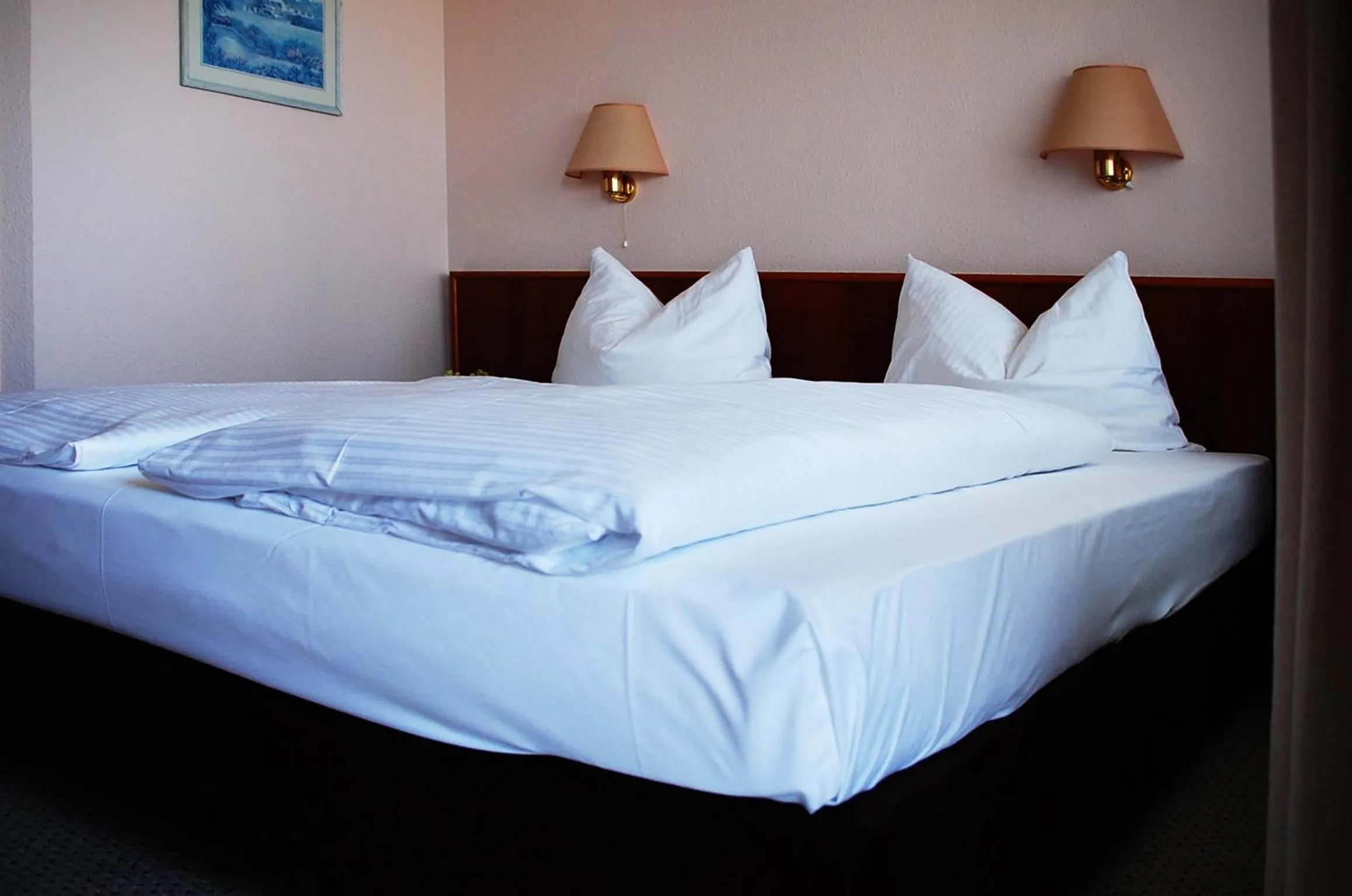 Photo of the whole room, Bed in Hotel Ziegenkrug Rostocker Tor