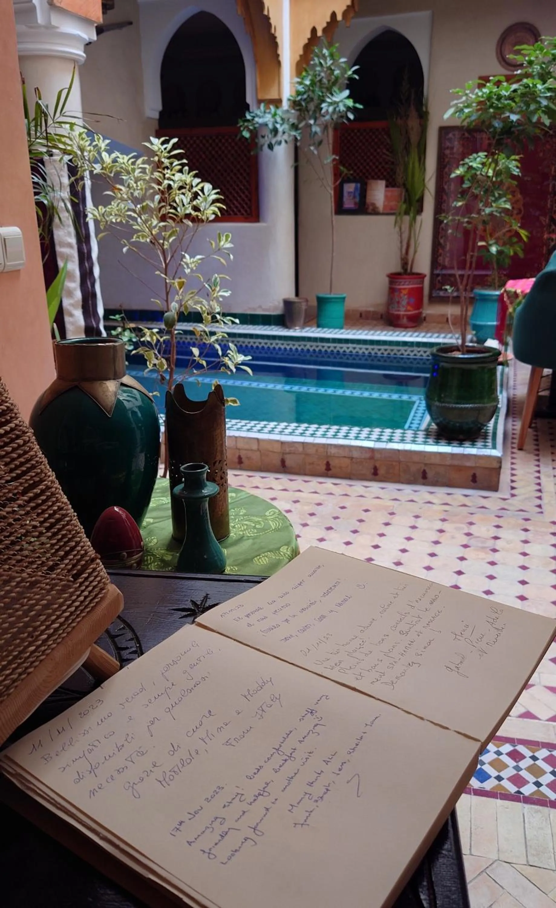 Pool view in Riad Zahri