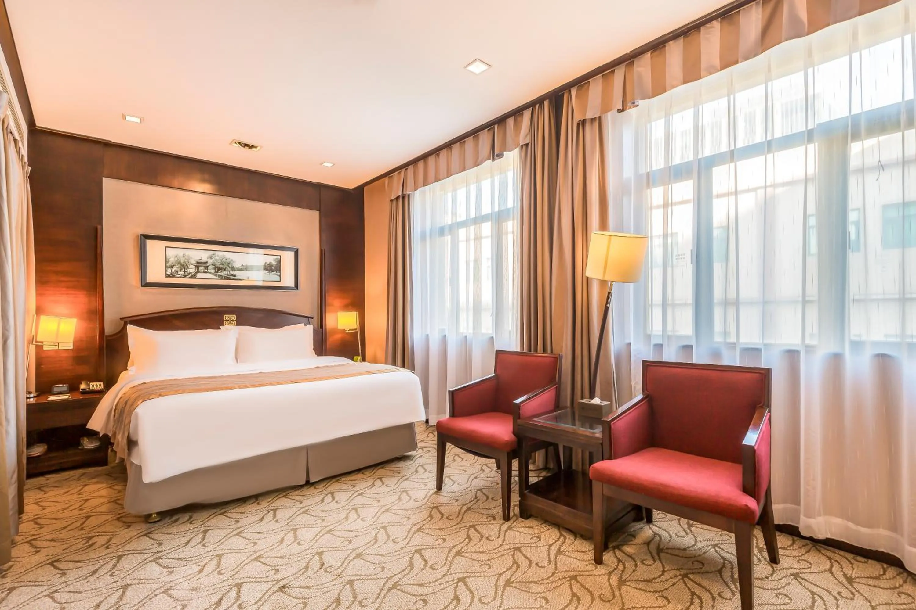 Bed in Beijing Jinlong Hotspring Hotel