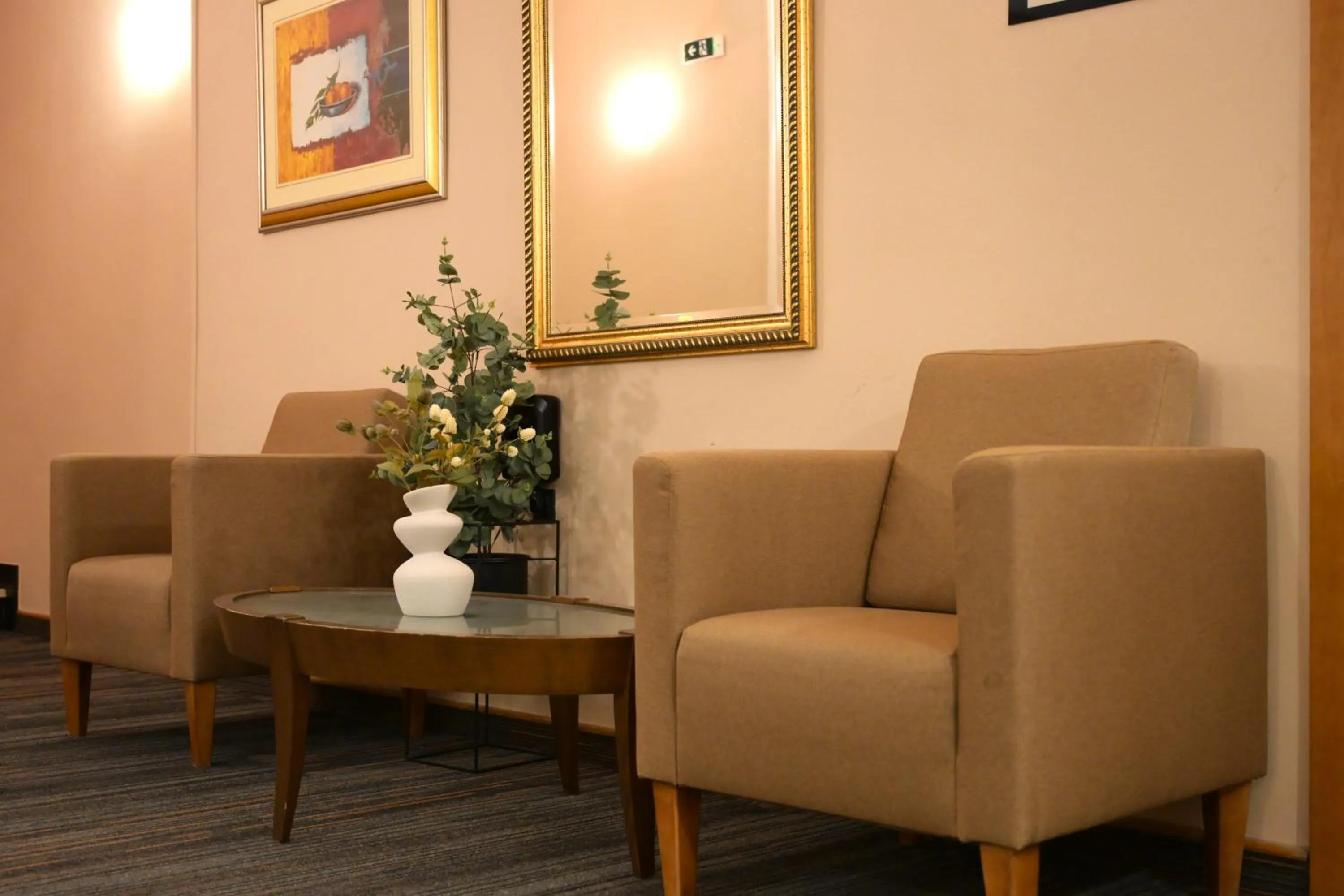 Seating area in Hotel Karpos