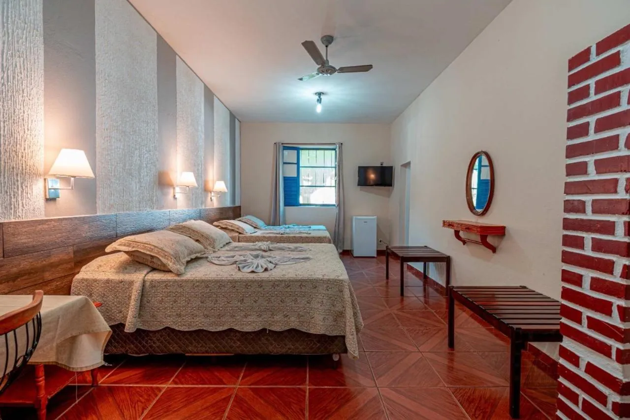 Bed in Hotel Fazenda Santa Barbara