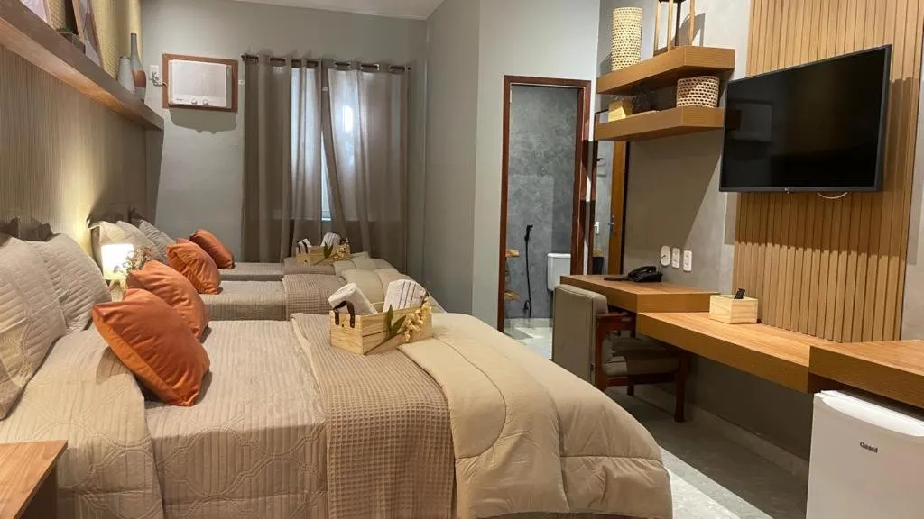 Bed in Hotel Fazenda Santa Barbara