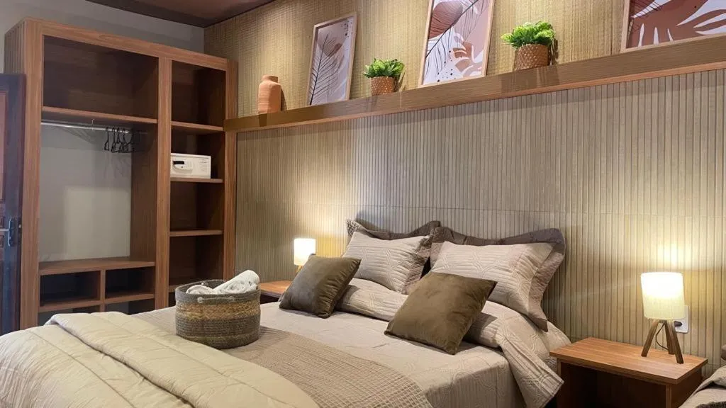 Bed in Hotel Fazenda Santa Barbara