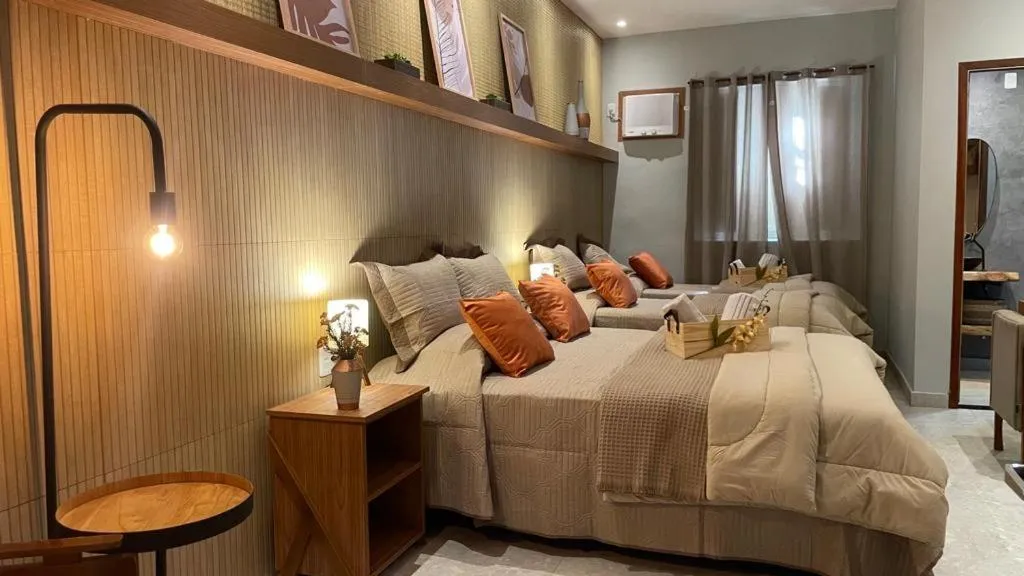 Bed in Hotel Fazenda Santa Barbara