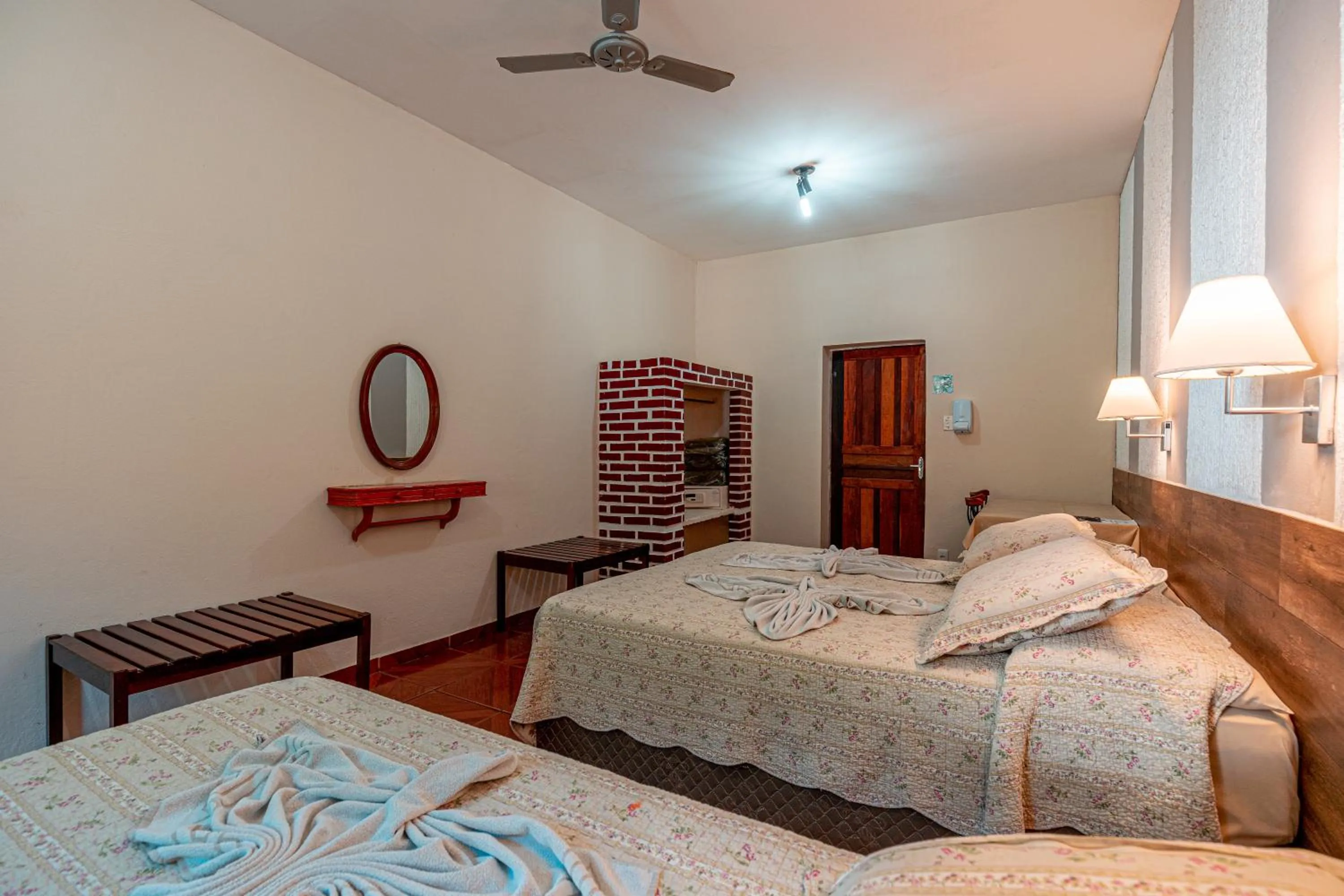 Bed in Hotel Fazenda Santa Barbara