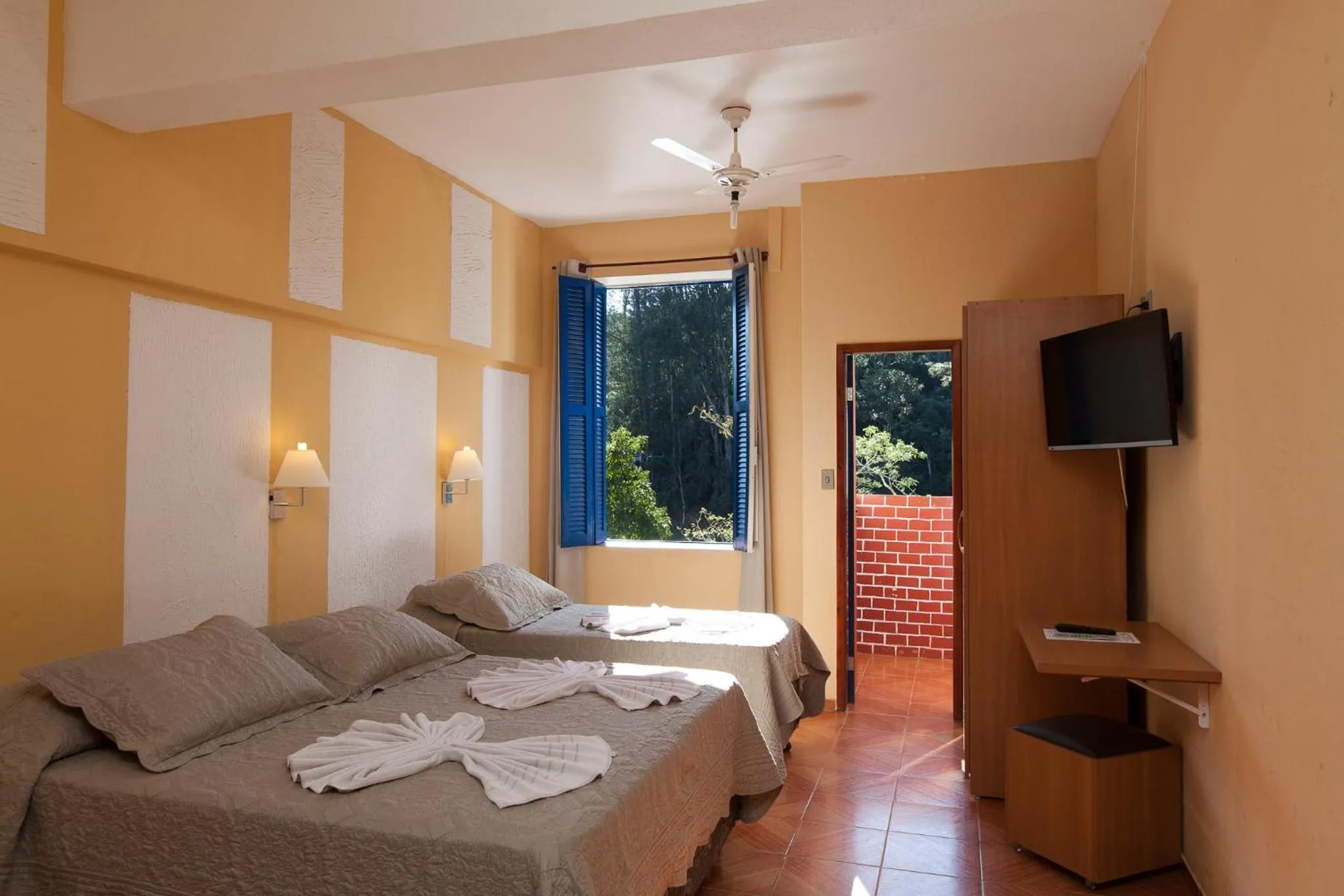 Bed in Hotel Fazenda Santa Barbara