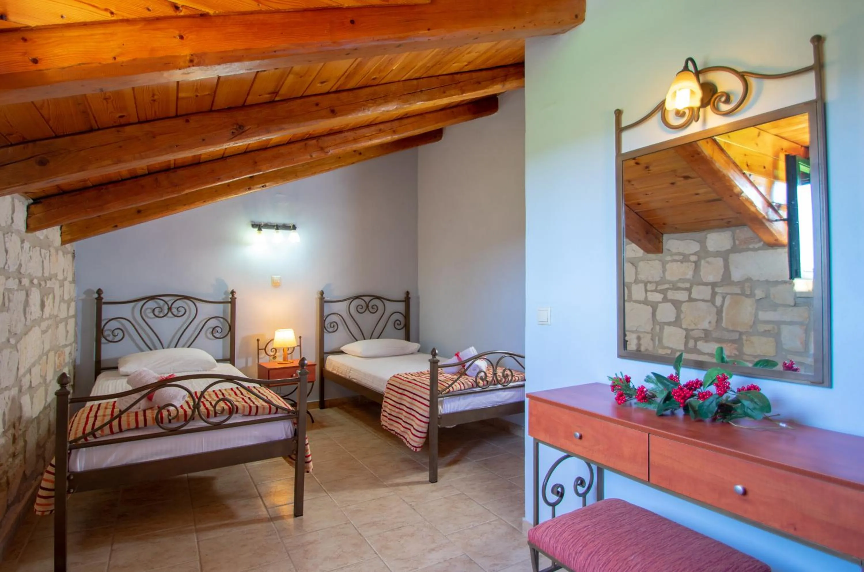 Bedroom, Bed in Ammos Zante Villas