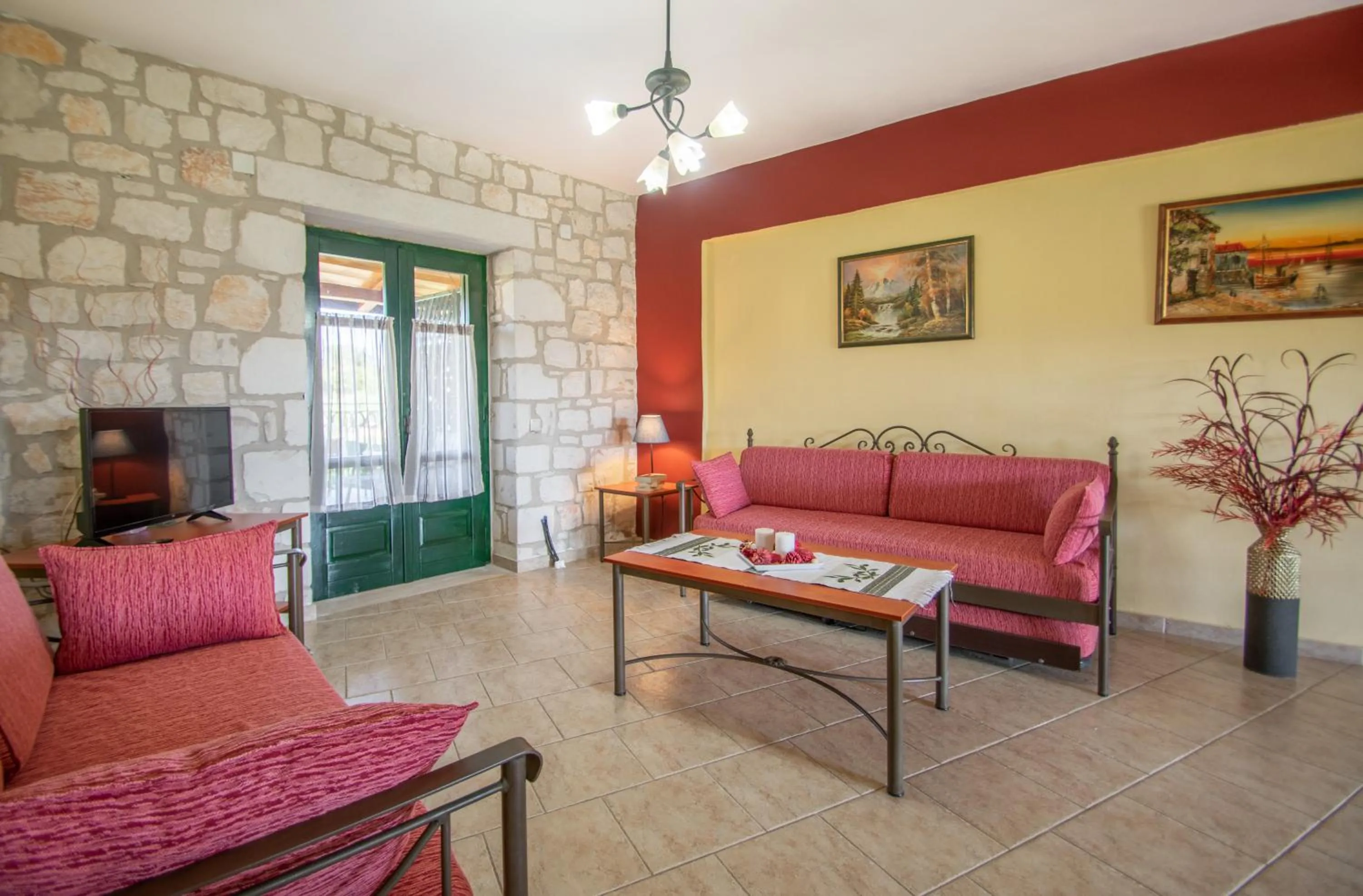 Living room in Ammos Zante Villas