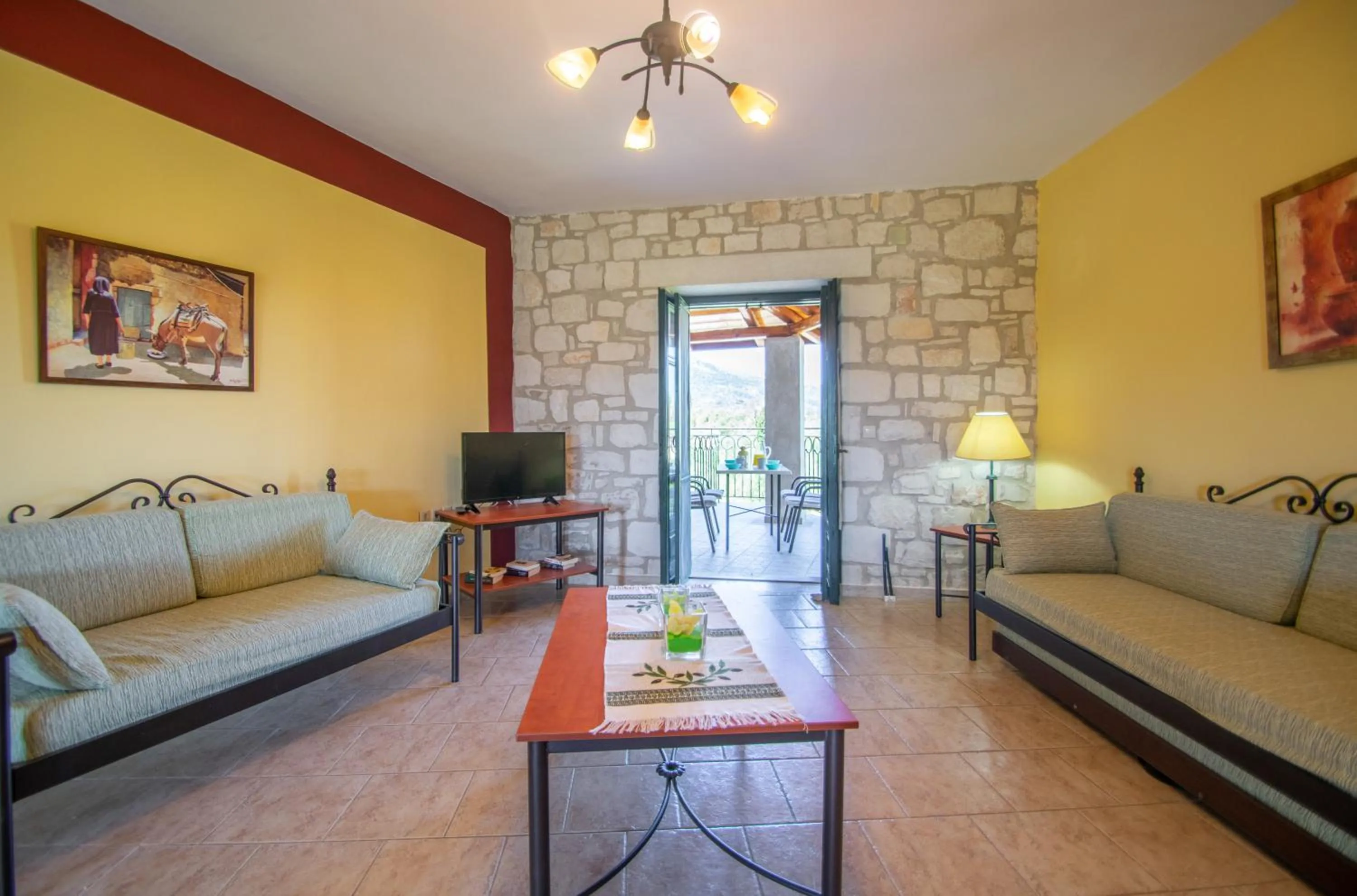 Living room in Ammos Zante Villas