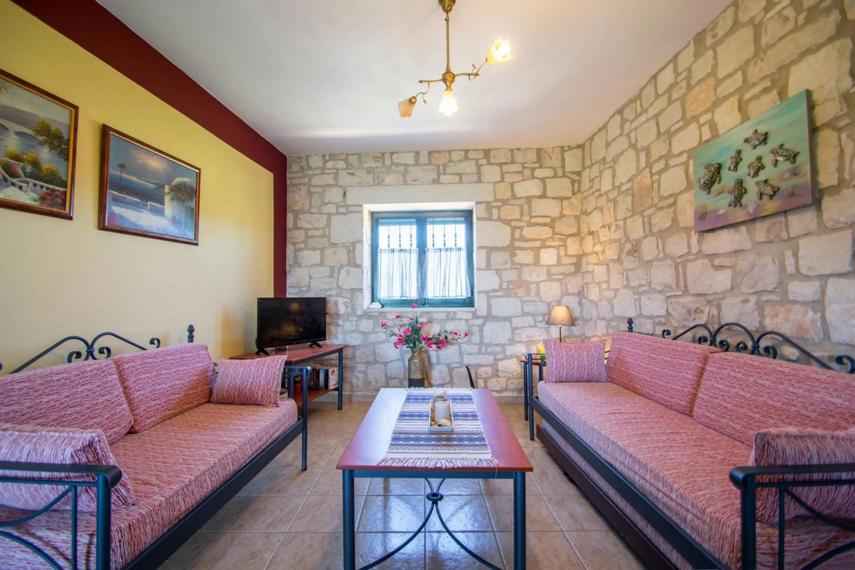 Living room in Ammos Zante Villas