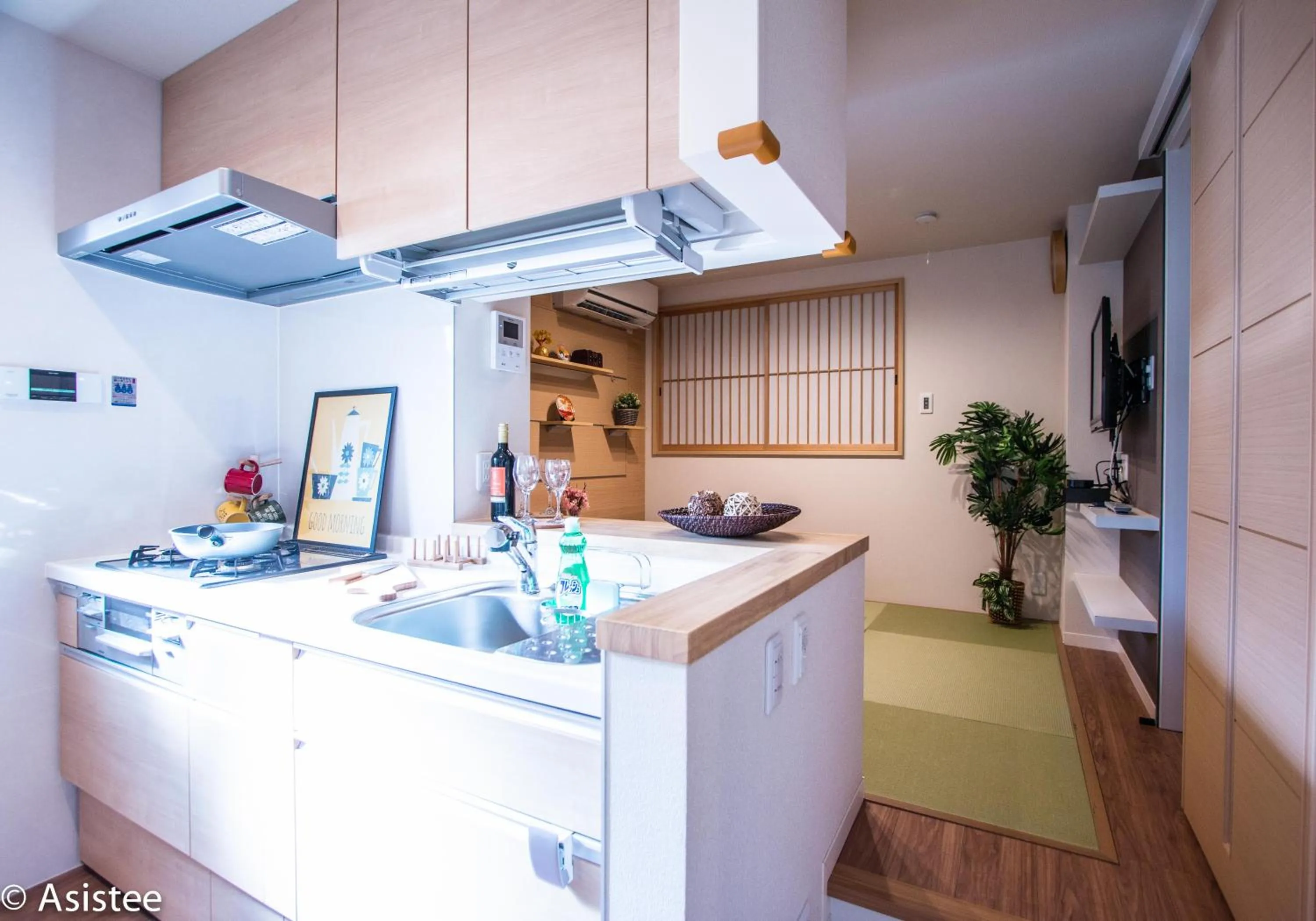 Kitchen/Kitchenette in Modern Machiya-Babacho