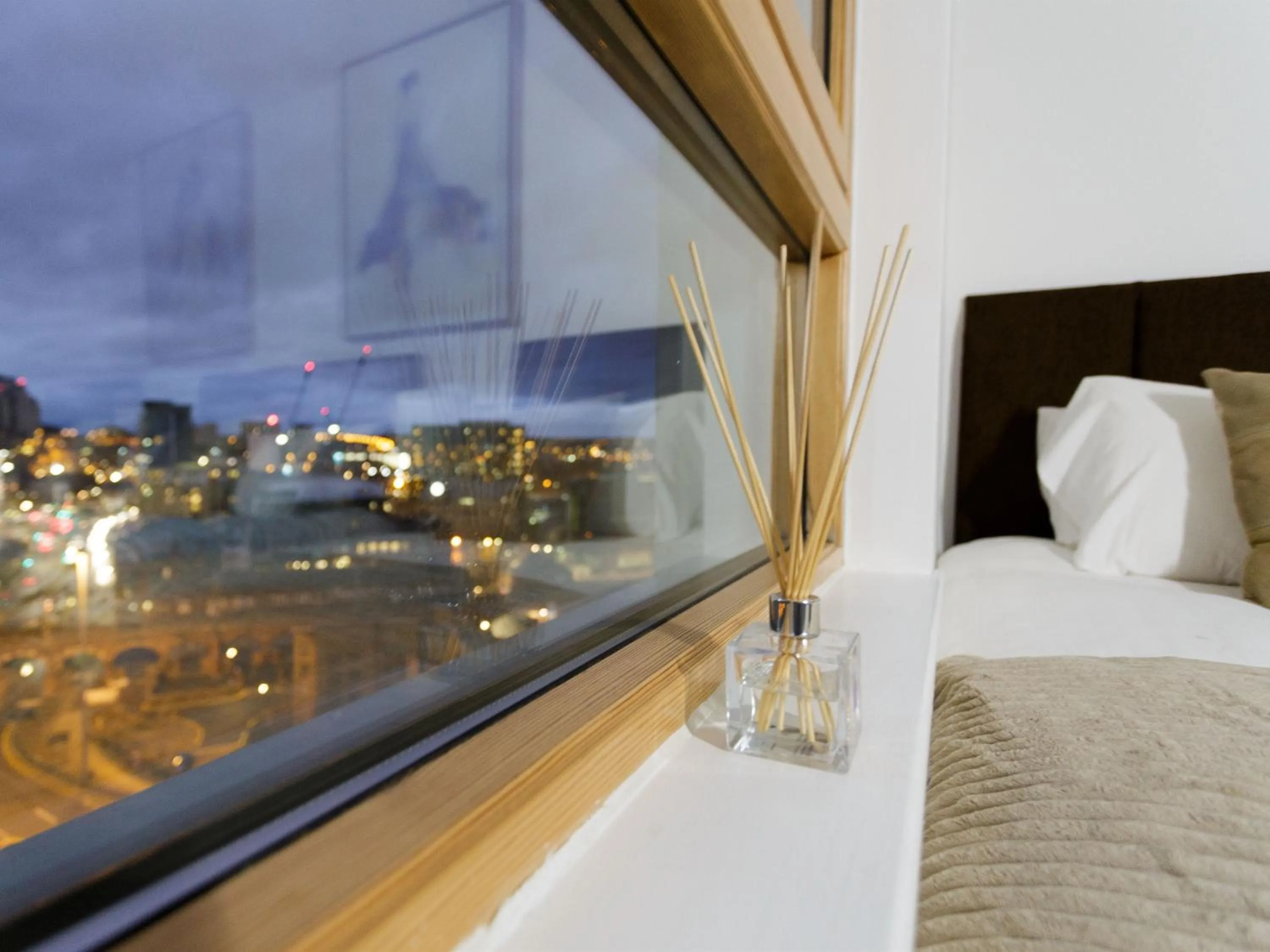 Bedroom, Bed in Live in Leeds Sky Penthouse