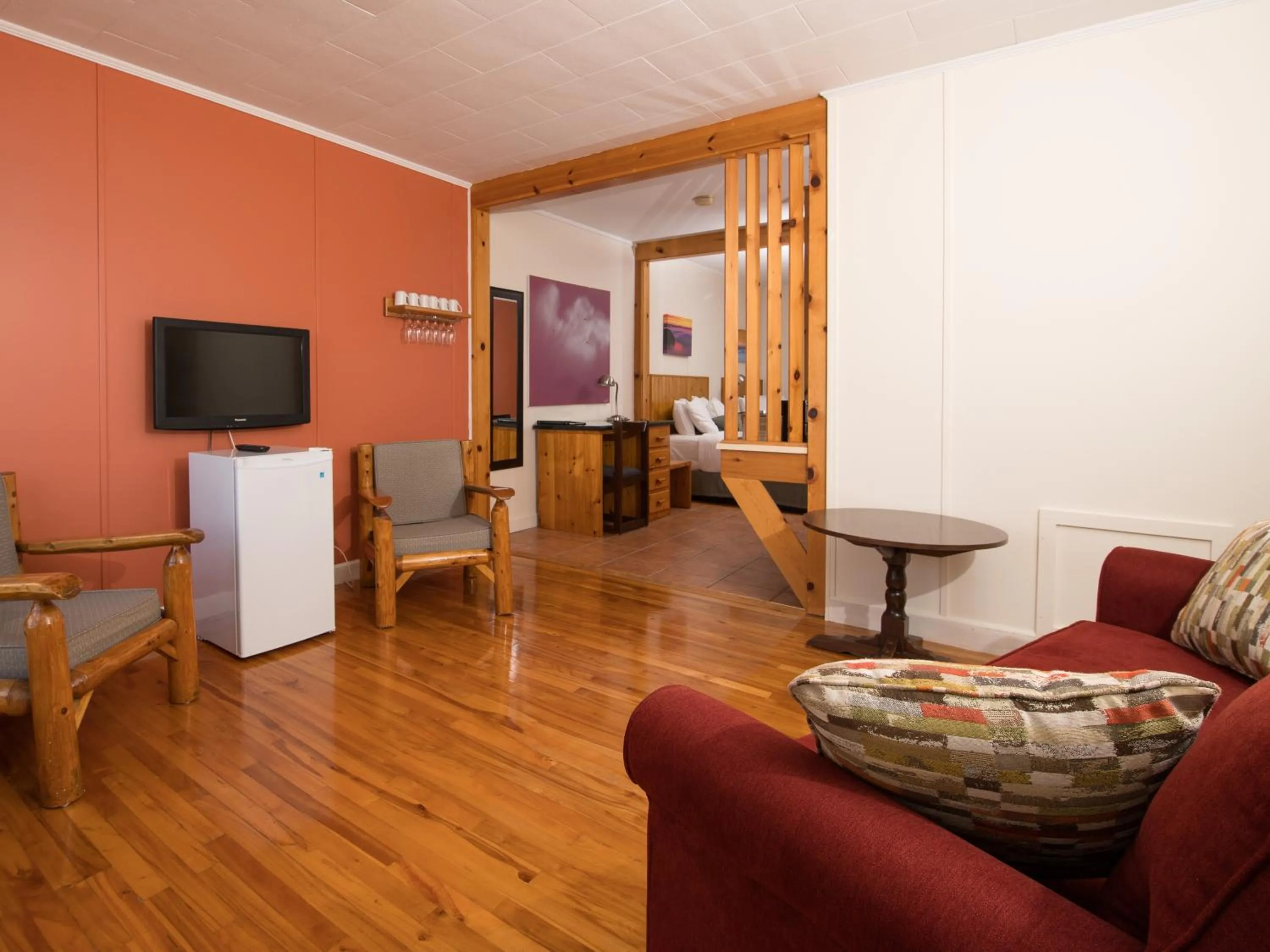 Living room in Au Pic de l'Aurore Motel-Chalets