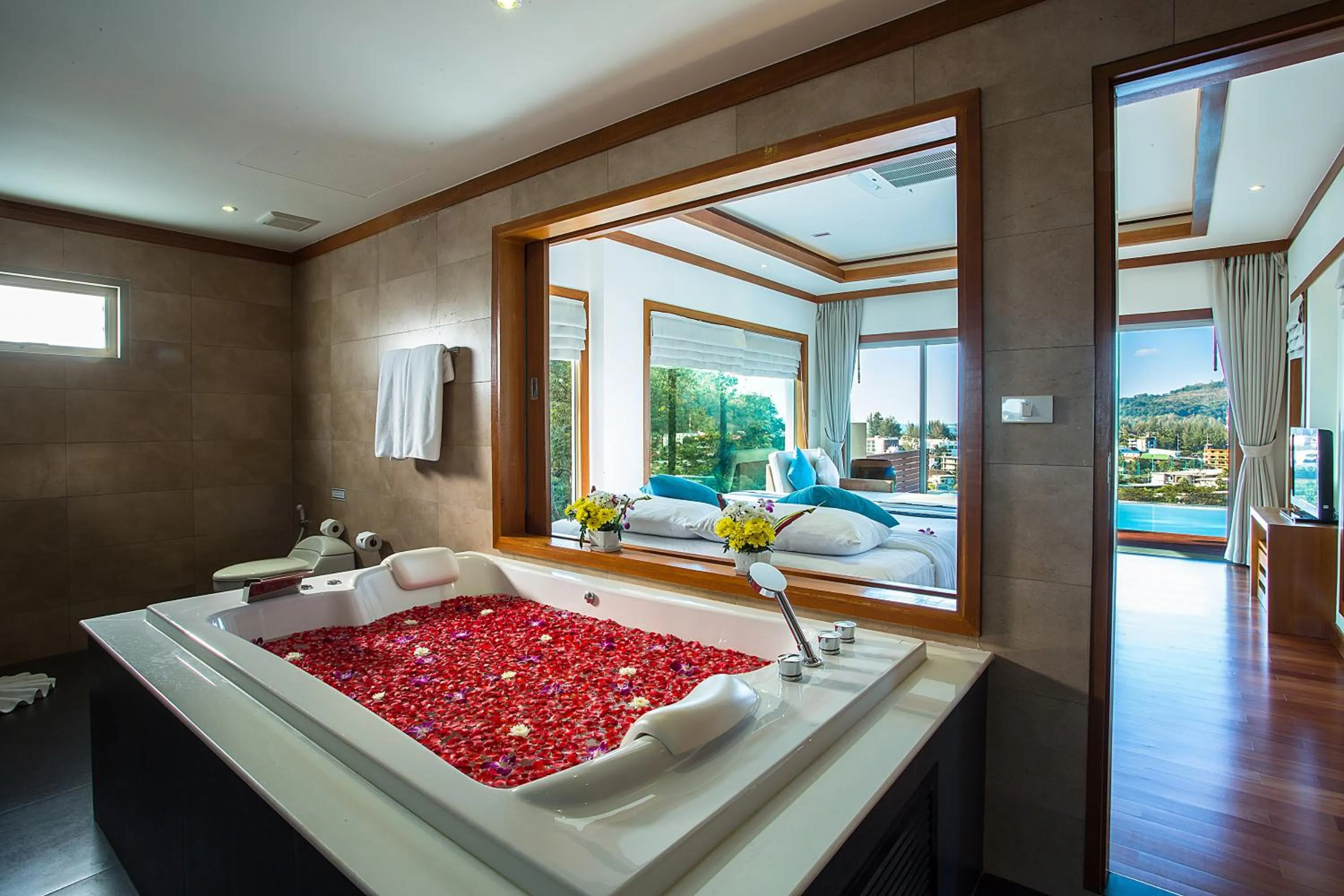 Bathroom, Bed in Villa Tantawan Resort - Private Pool Villas