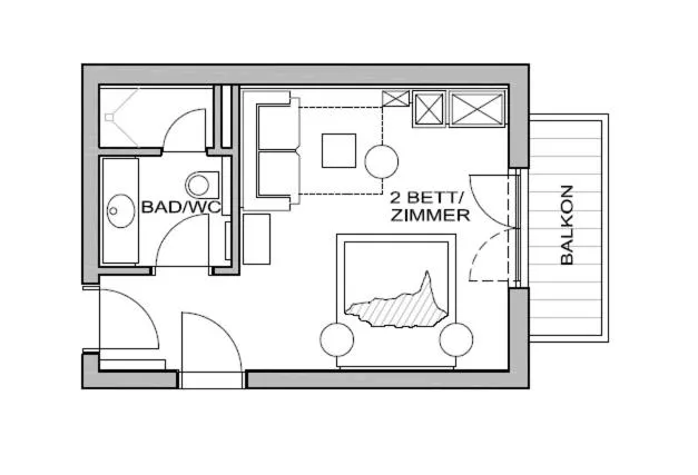 Floor plan in Sonnblick Apartments und Zimmer - Nationalpark Sommercard inklusive