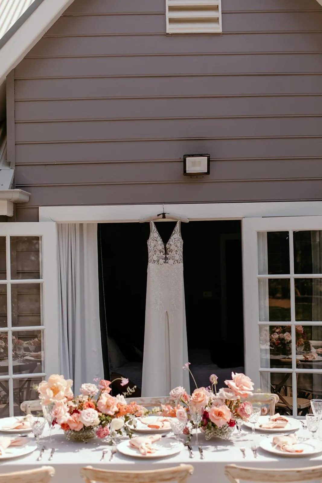 wedding in Chanticleer Gardens Barn cottage with a Pool