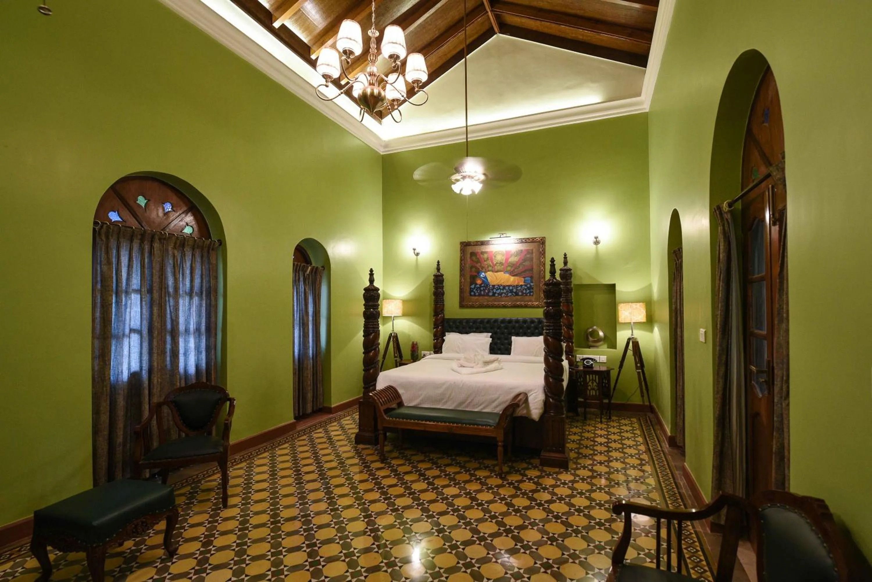 Bed in Surya Kiran Heritage Hotel