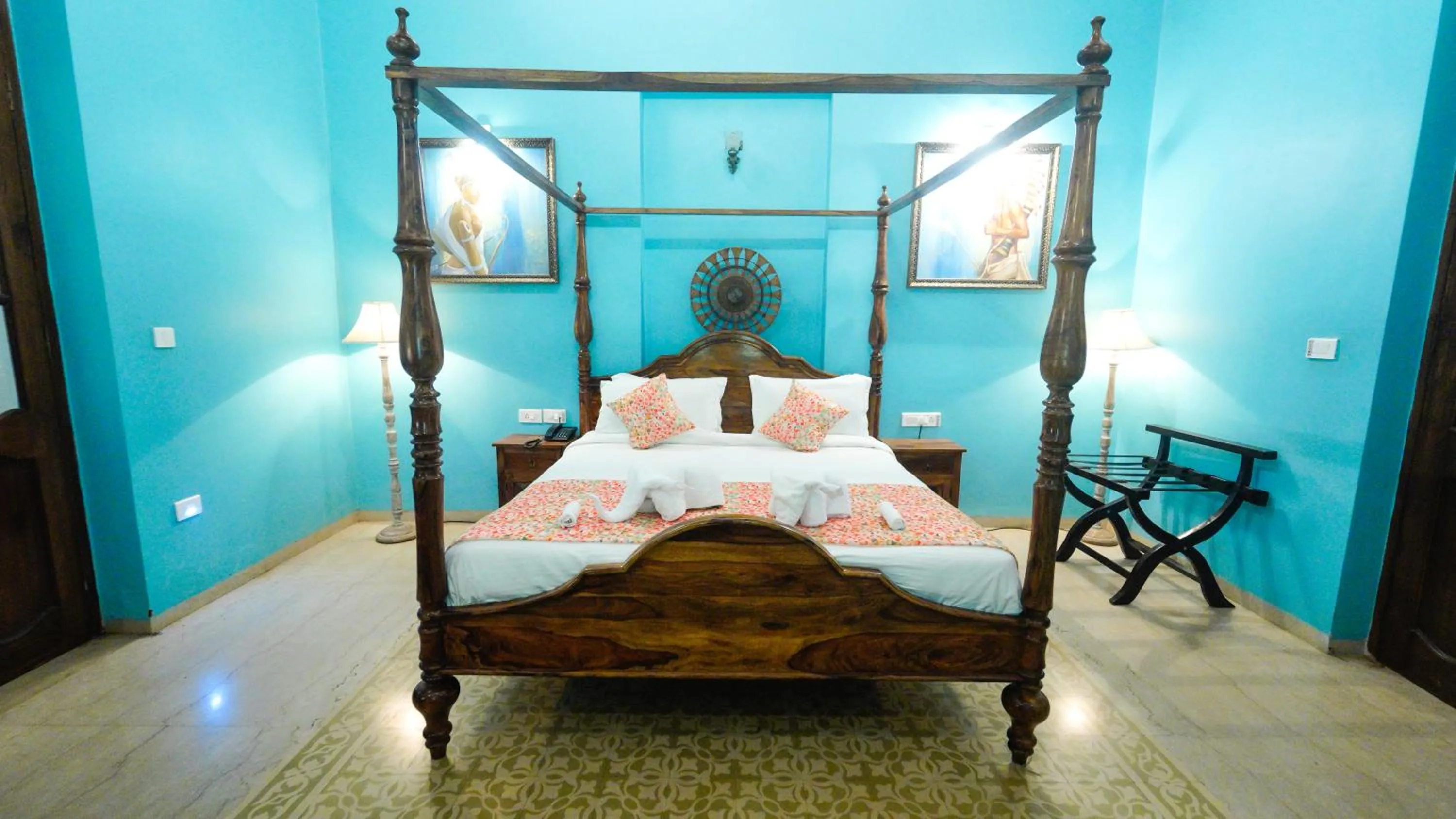 Bed in Surya Kiran Heritage Hotel